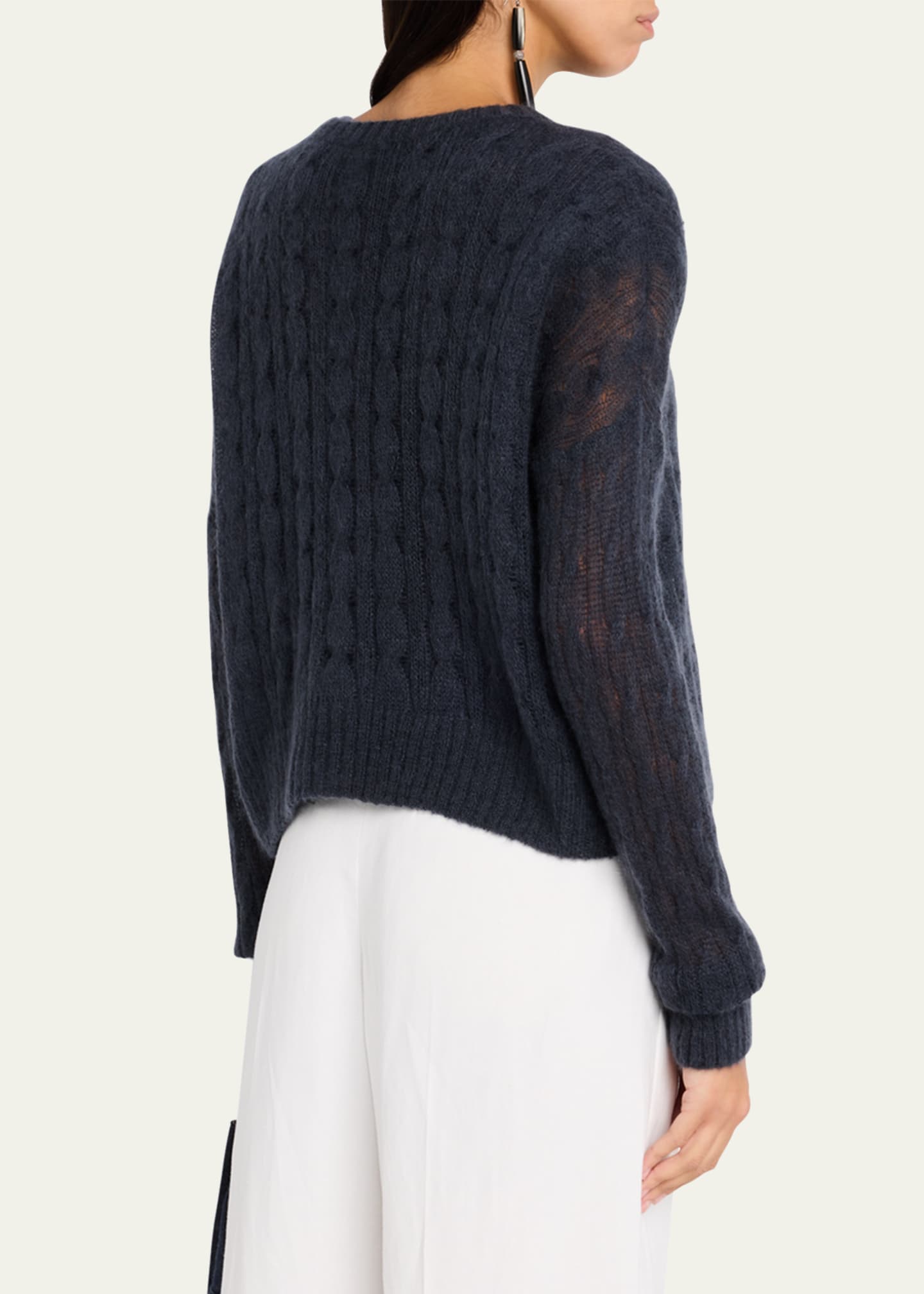 Brunello Cucinelli Mohair Cable Cardigan Image 3 of 5