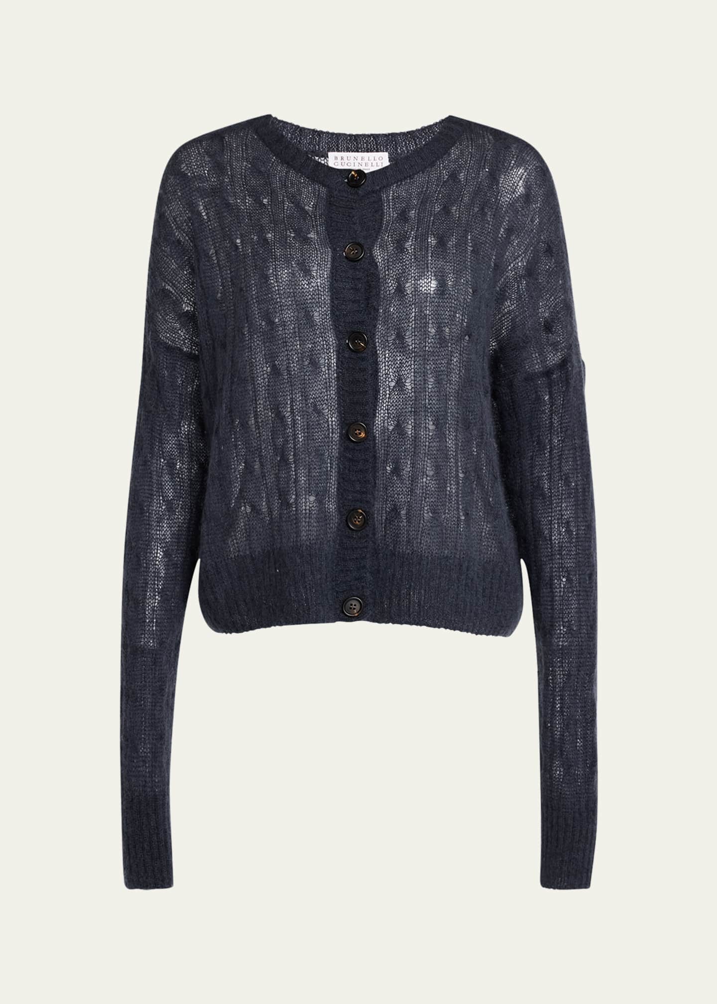 Brunello Cucinelli Mohair Cable Cardigan Image 1 of 5