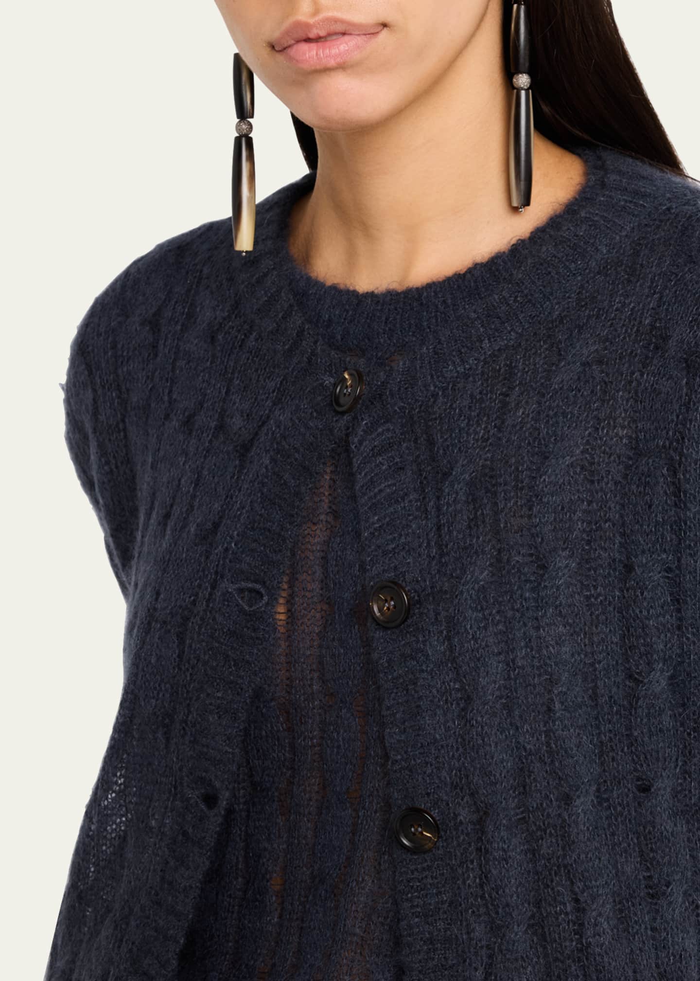 Brunello Cucinelli Mohair Cable Cardigan Image 5 of 5