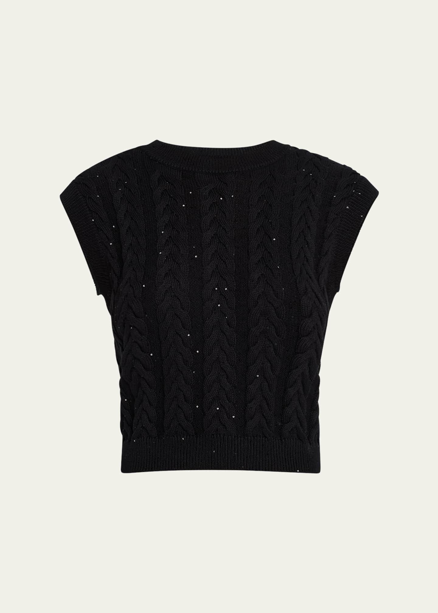 Brunello Cucinelli Fitted Diamante Cotton Tank Image 1 of 5
