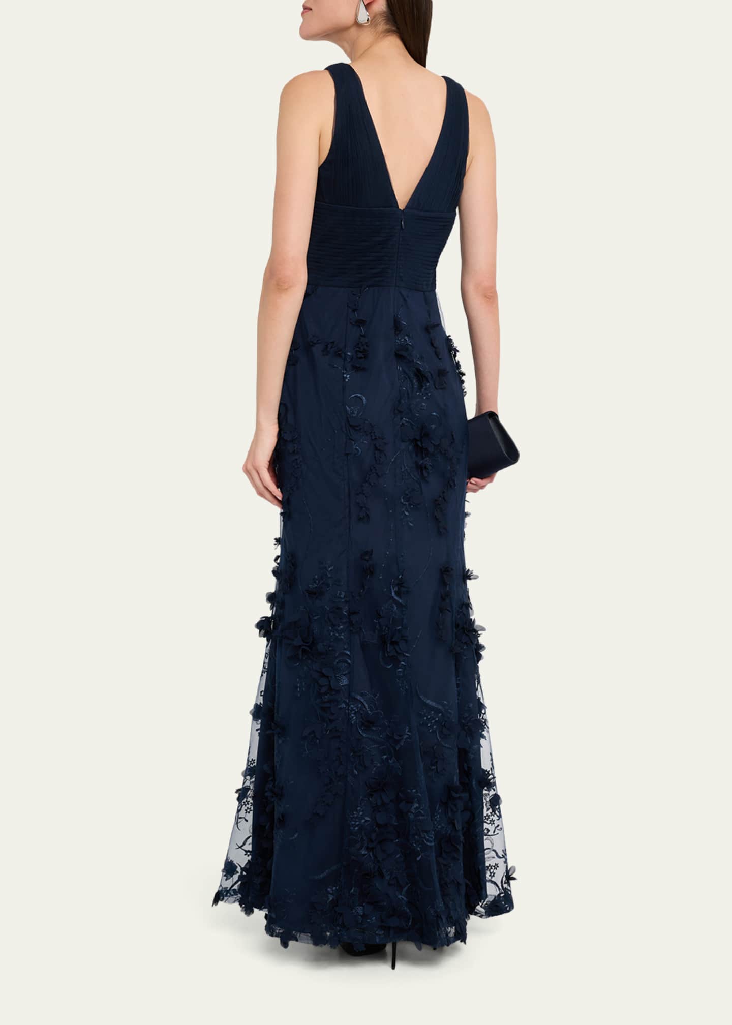 aidan mattox embellished v neck peplum sheath dress Aidan Mattox Beaded Deep V-Neck Column Gown