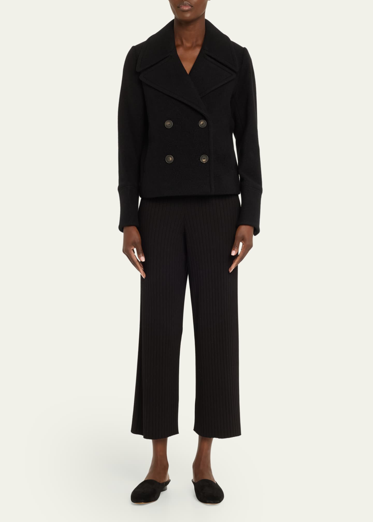 Vince Cropped Wool Peacoat Image 2 of 5