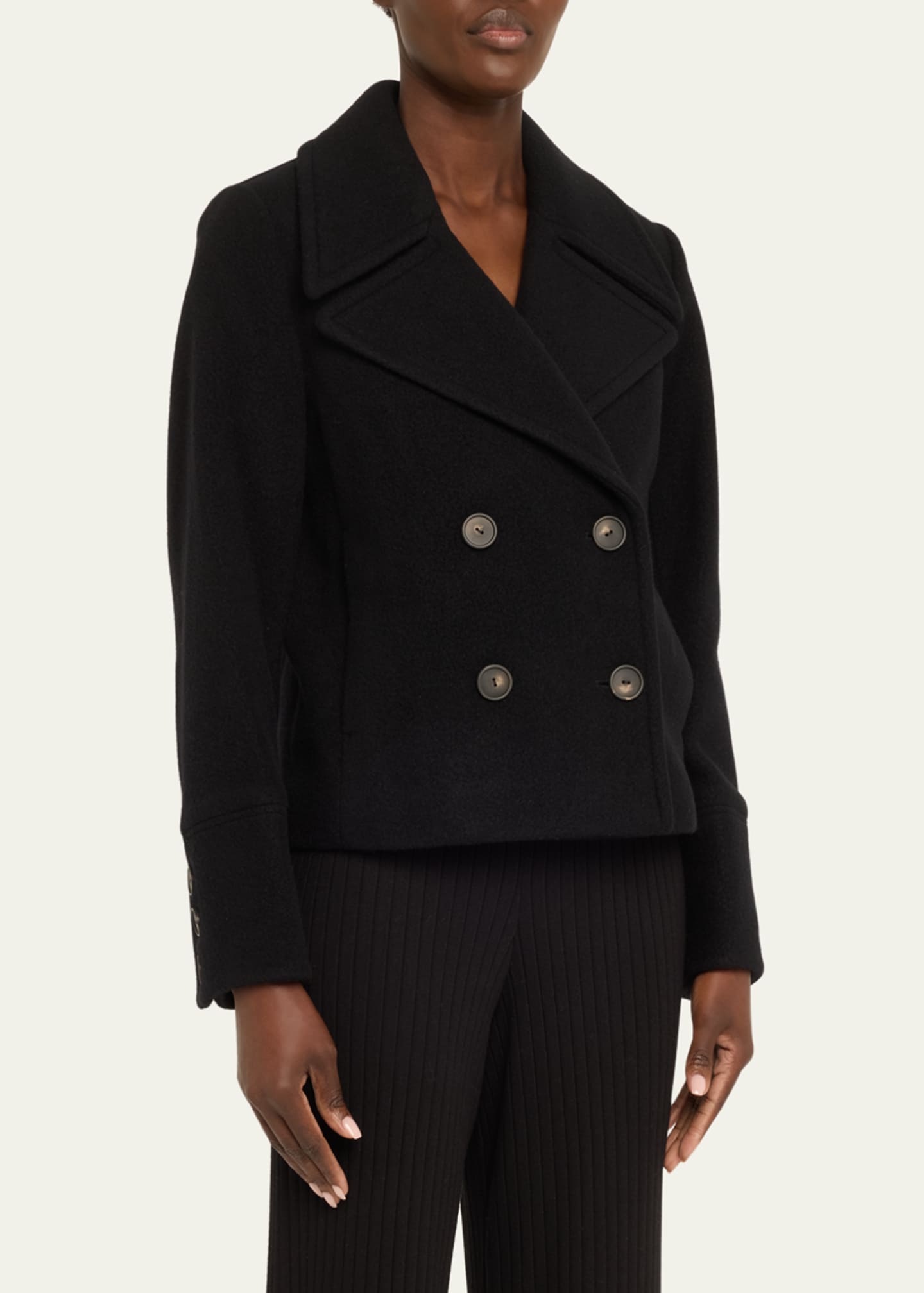 Vince Cropped Wool Peacoat Image 4 of 5