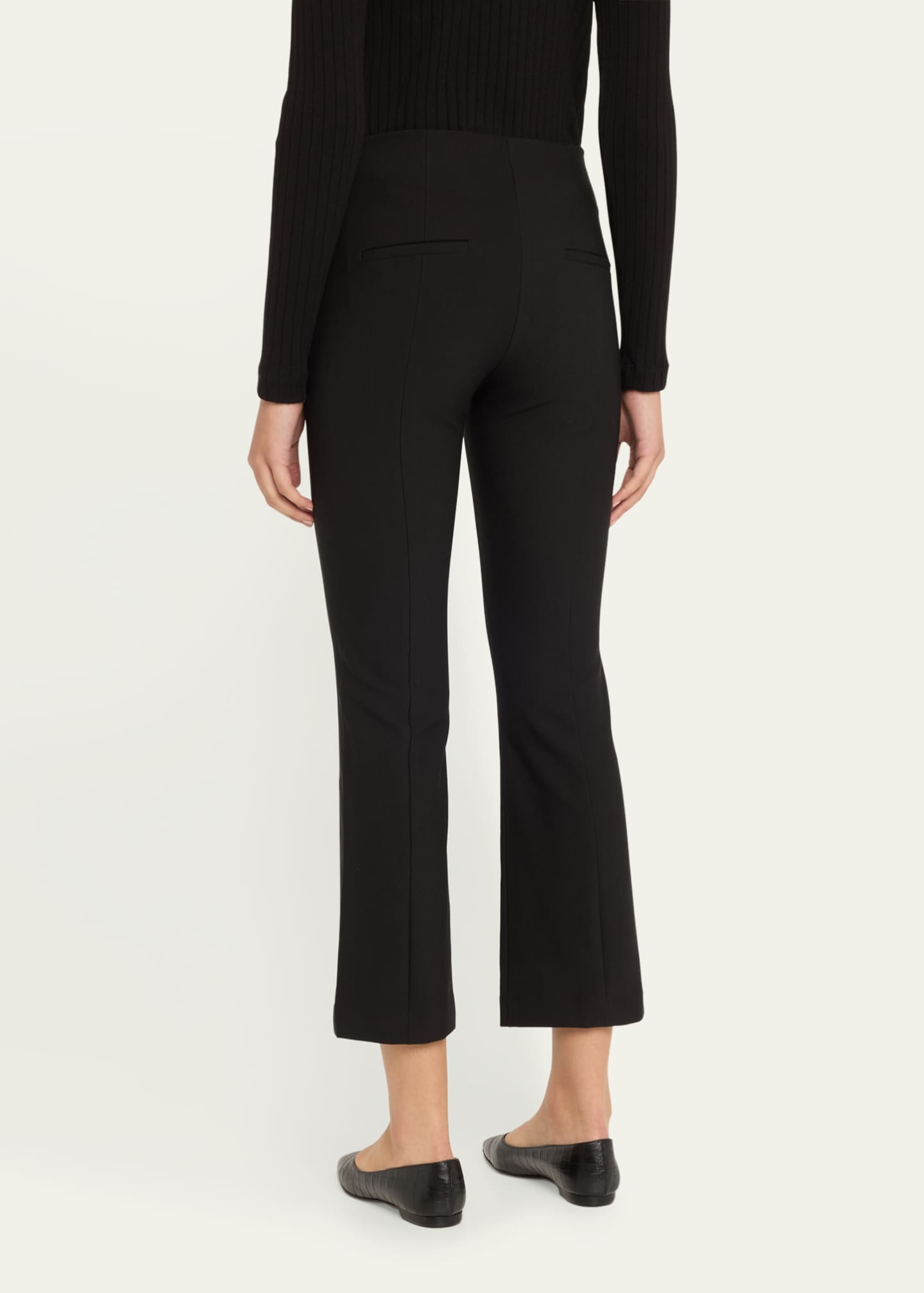 Vince Cropped Flare-Leg Pintuck Pants Image 3 of 5