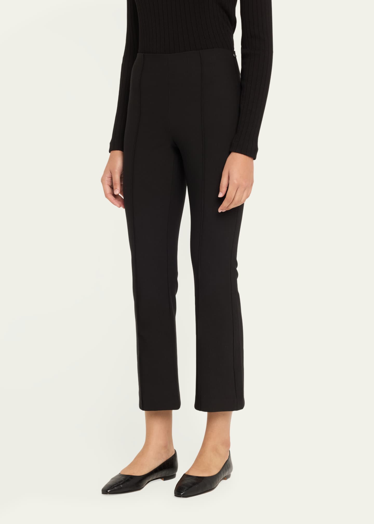 Vince Cropped Flare-Leg Pintuck Pants Image 4 of 5