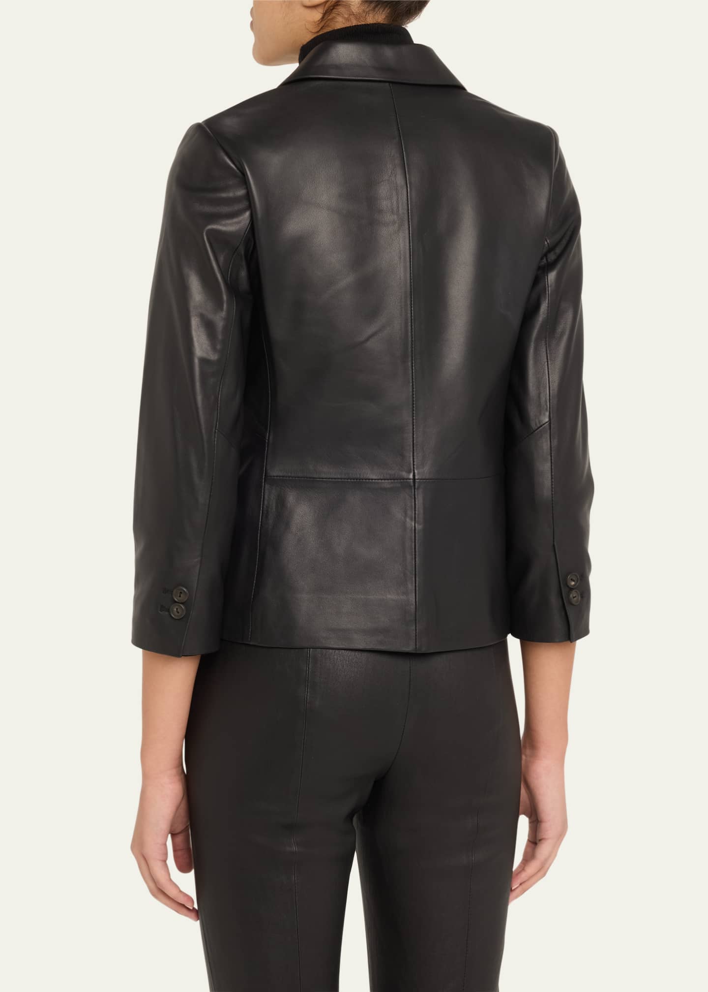 Vince Shrunken Leather Blazer Image 3 of 5