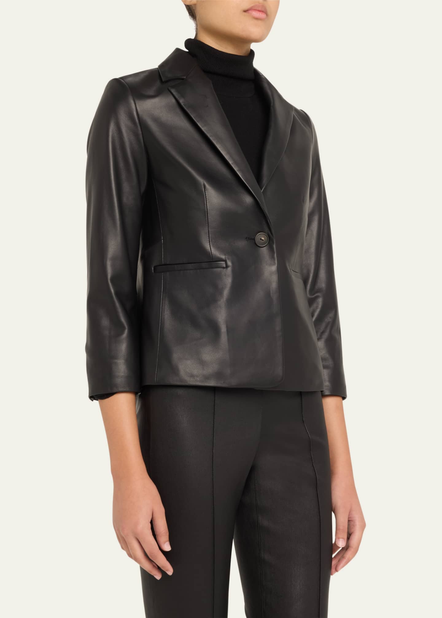 Vince Shrunken Leather Blazer Image 4 of 5