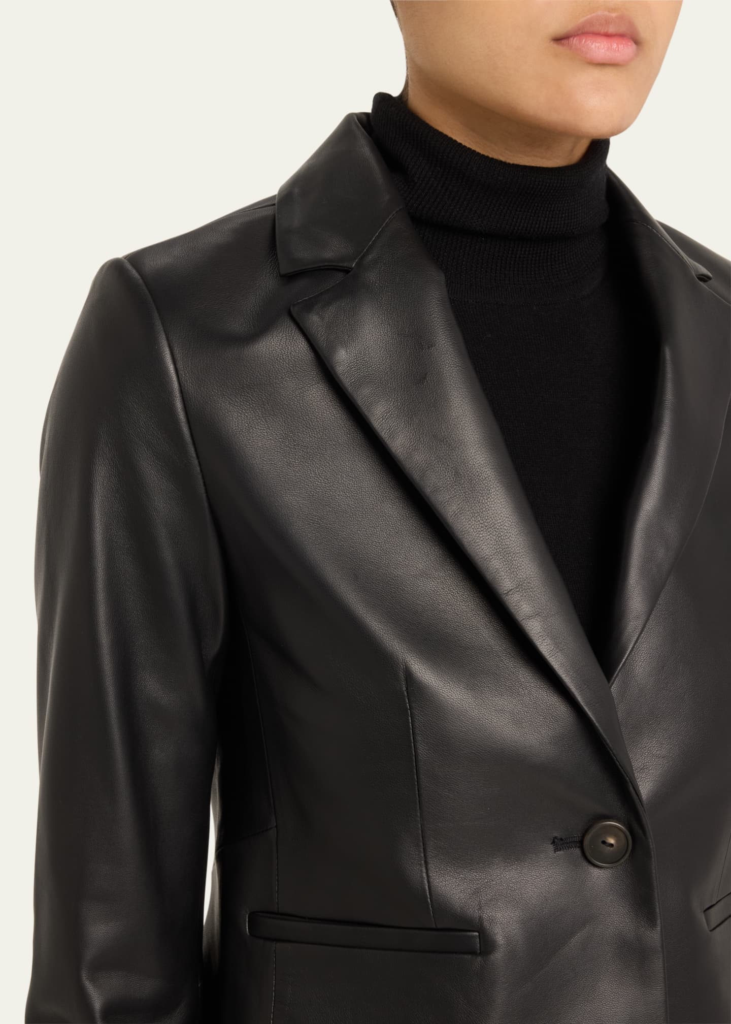 Vince Shrunken Leather Blazer Image 5 of 5