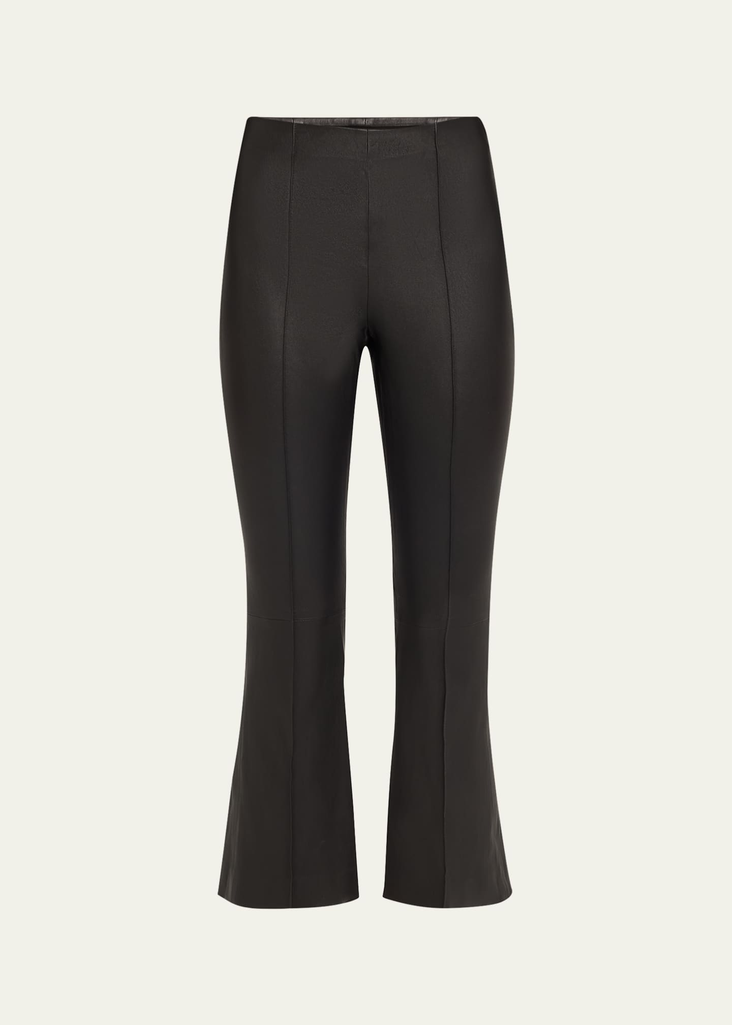 Vince Cropped Flare Leather Pants Image 1 of 5