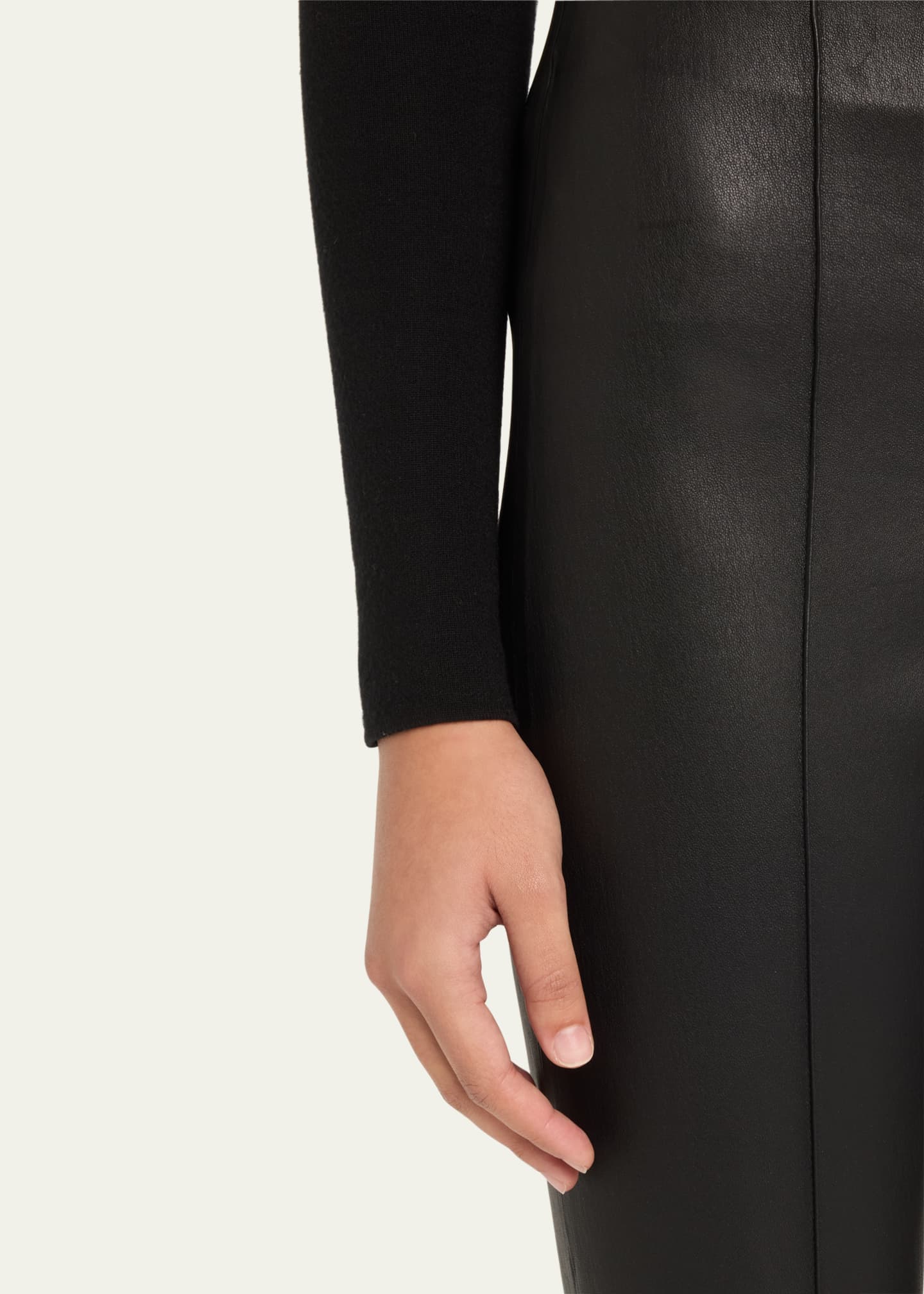 Vince Cropped Flare Leather Pants Image 5 of 5