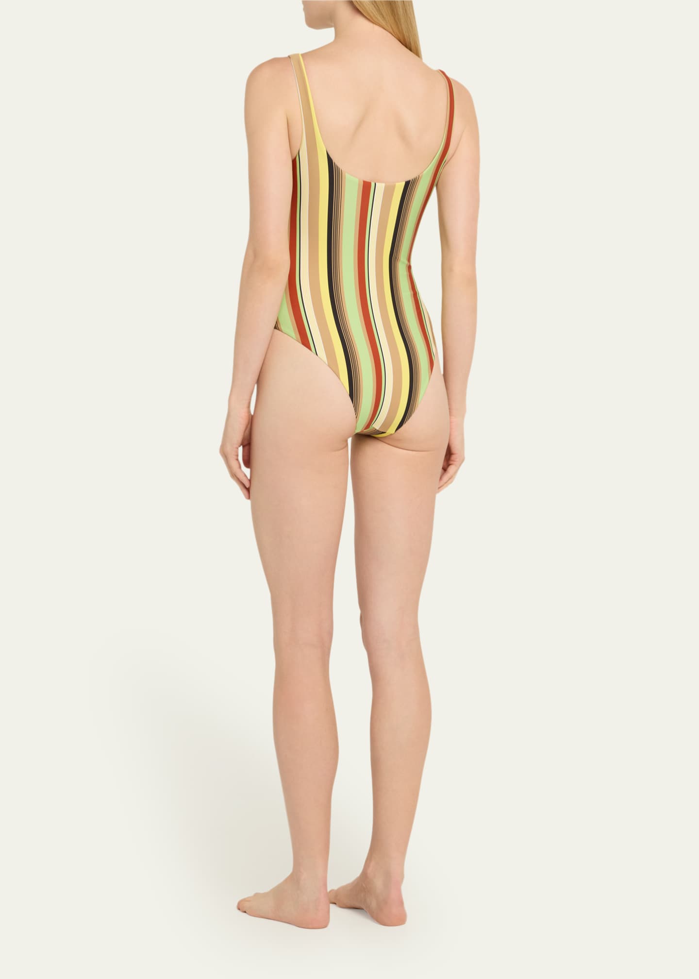 SIR Palm Stripe Poolside Beaded One-Piece Swimsuit Image 3 of 4