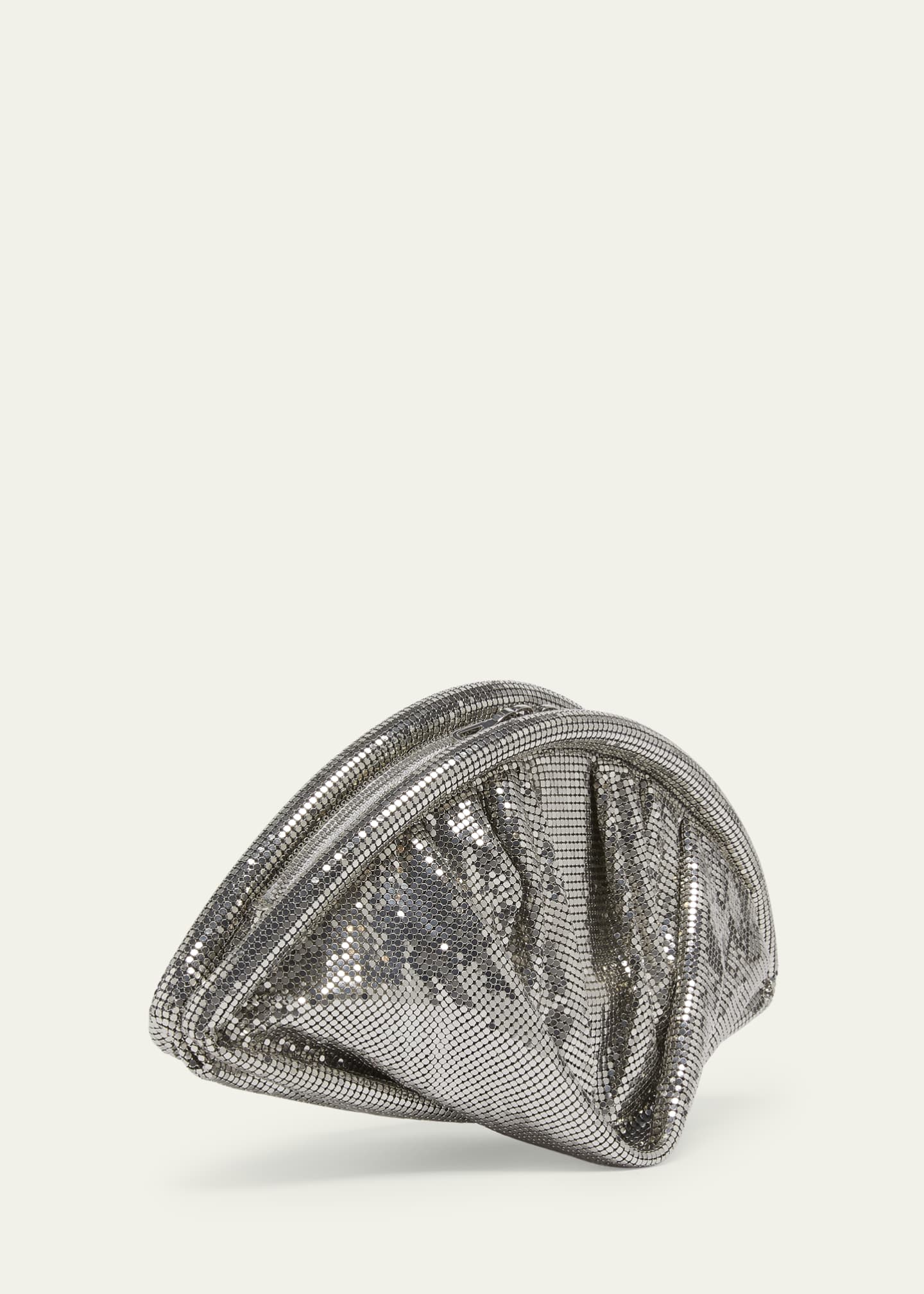 Rabanne Studded Mesh Zip Pochette Clutch Bag Image 3 of 6