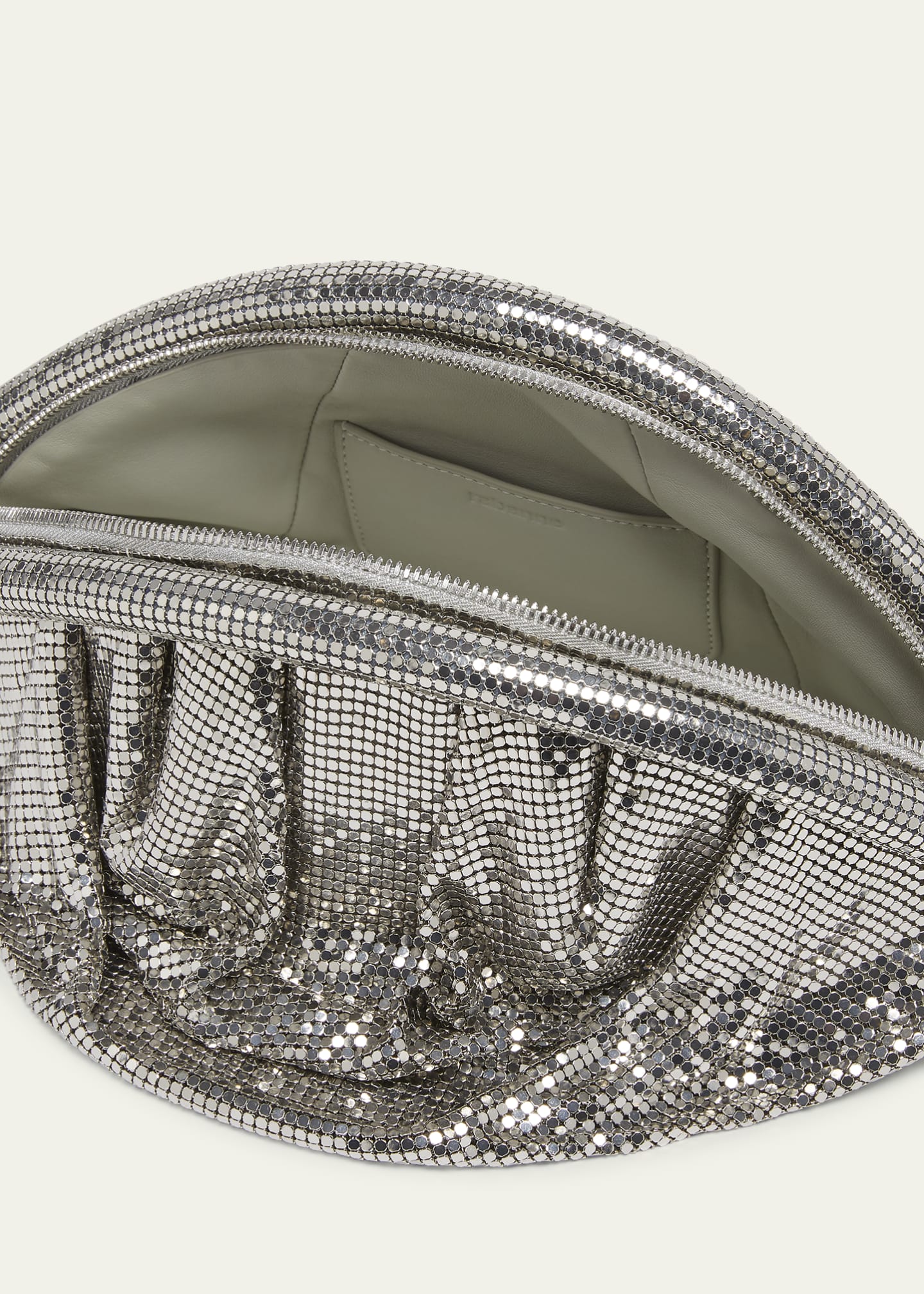 Rabanne Studded Mesh Zip Pochette Clutch Bag Image 4 of 6