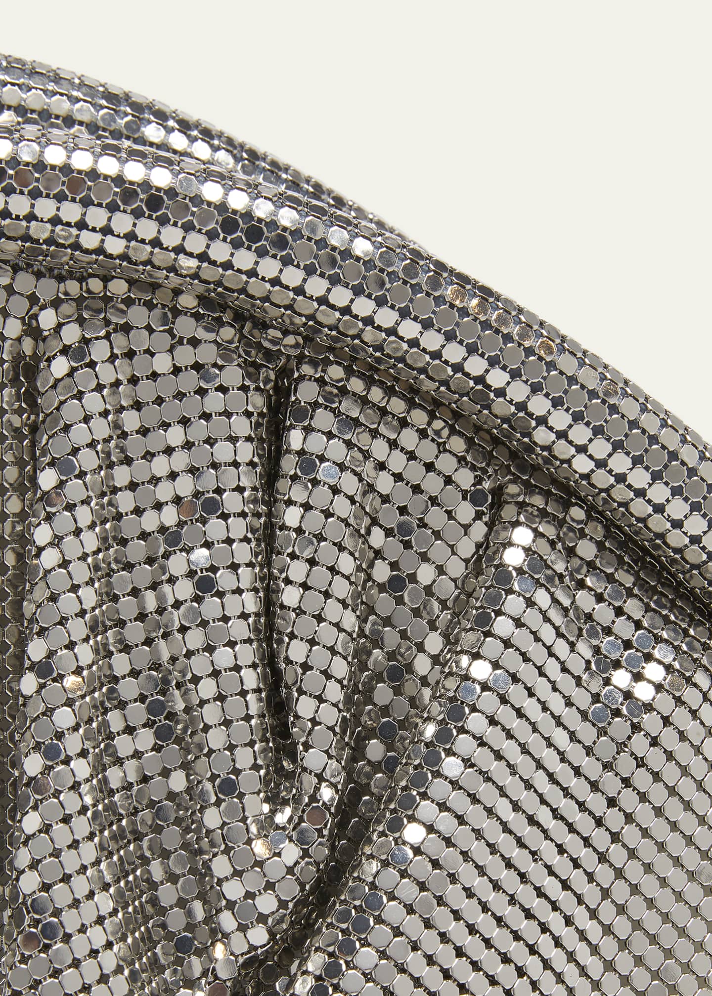 Rabanne Studded Mesh Zip Pochette Clutch Bag Image 6 of 6