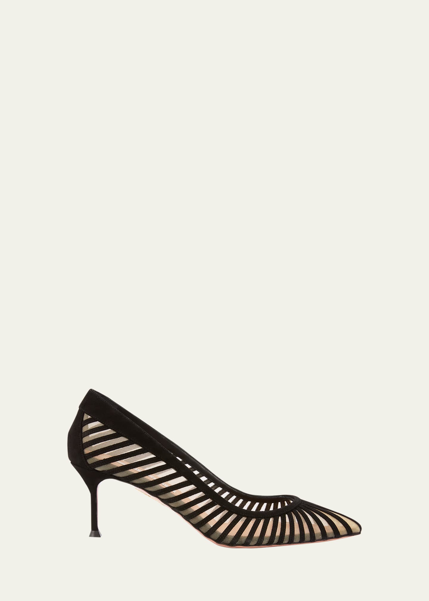 Aquazzura Suede Mesh Stiletto Pumps Image 1 of 6