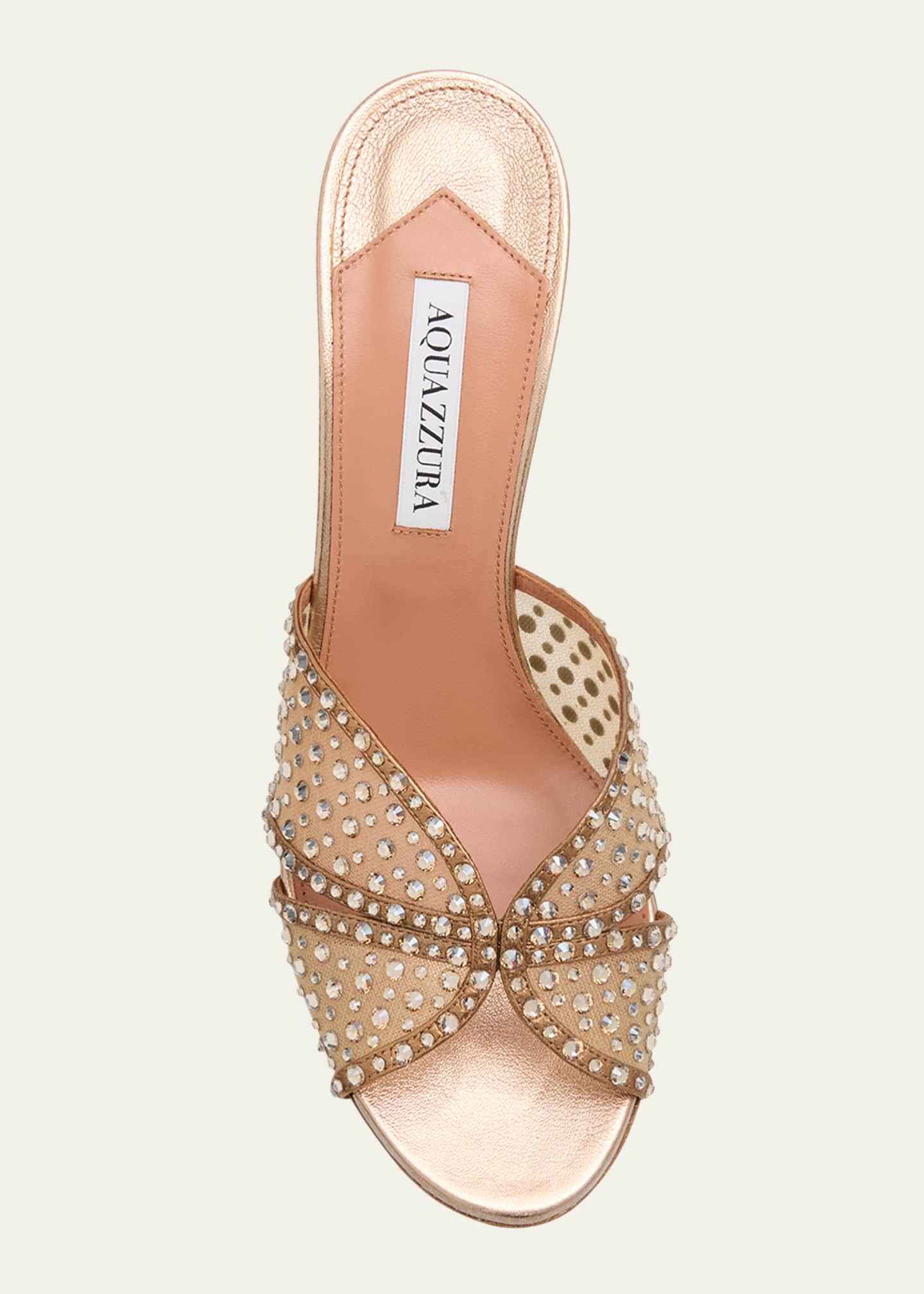 Aquazzura Lover Crystal Tulle Stiletto Slide Sandals Image 6 of 6