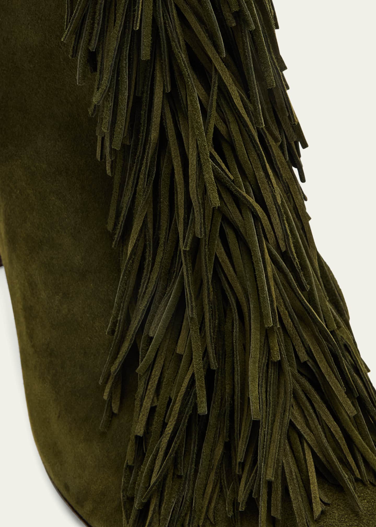 Aquazzura Gytane Suede Fringe Booties Image 5 of 6