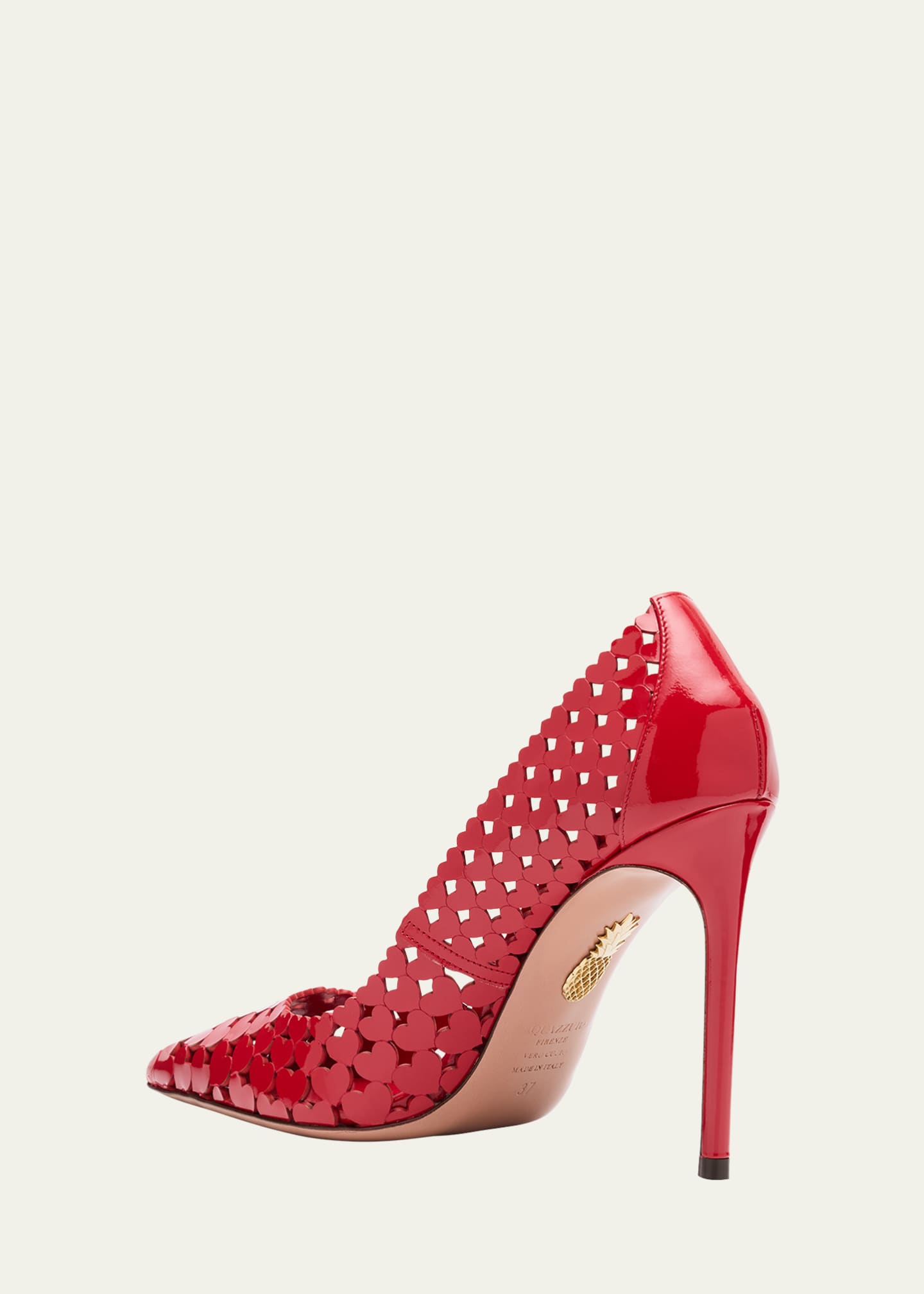 Aquazzura Amourose Patent Heart Stiletto Pumps Image 2 of 4