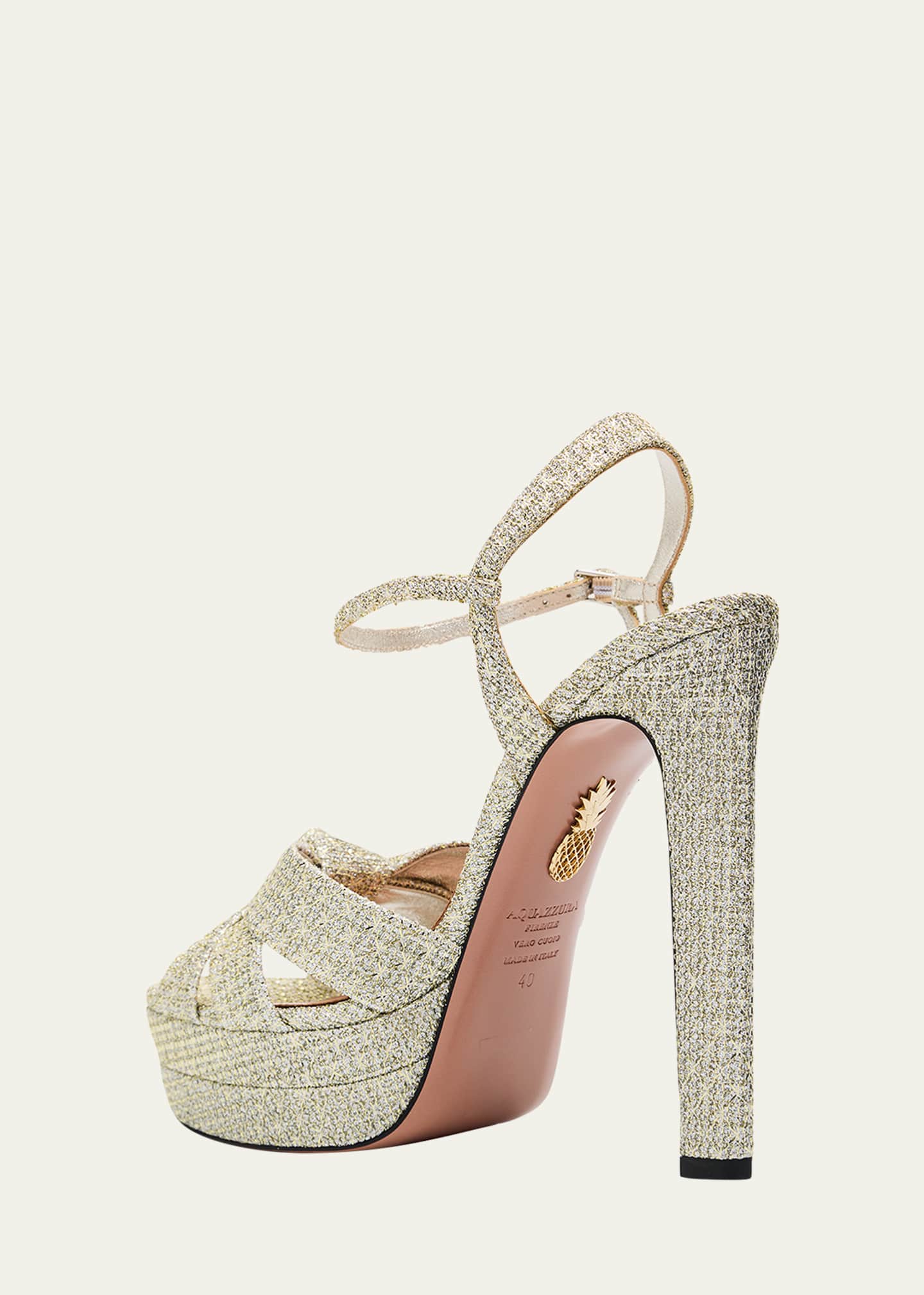 Aquazzura Honeycomb Nina Knot Platform Sandals Image 4 of 6
