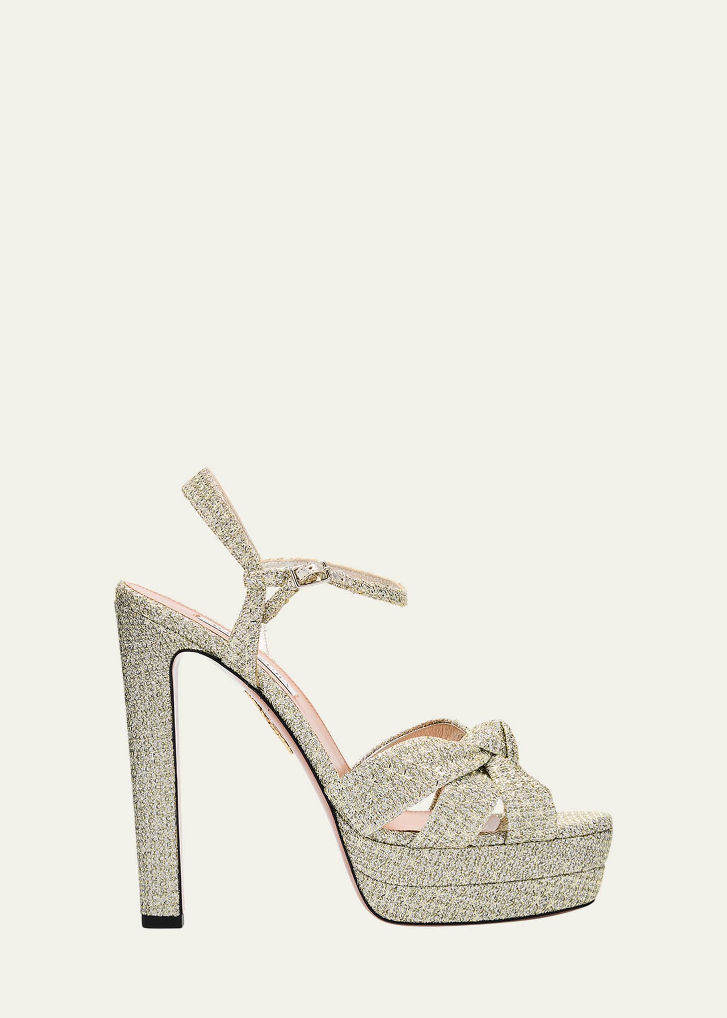 Aquazzura Honeycomb Nina Knot Platform Sandals Image 1 of 6