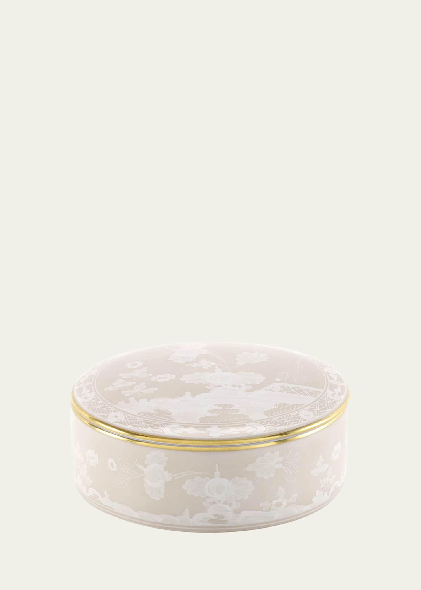 GINORI 1735 Oriente Italiano Meringa Trinket Box with Cover Image 1 of 4
