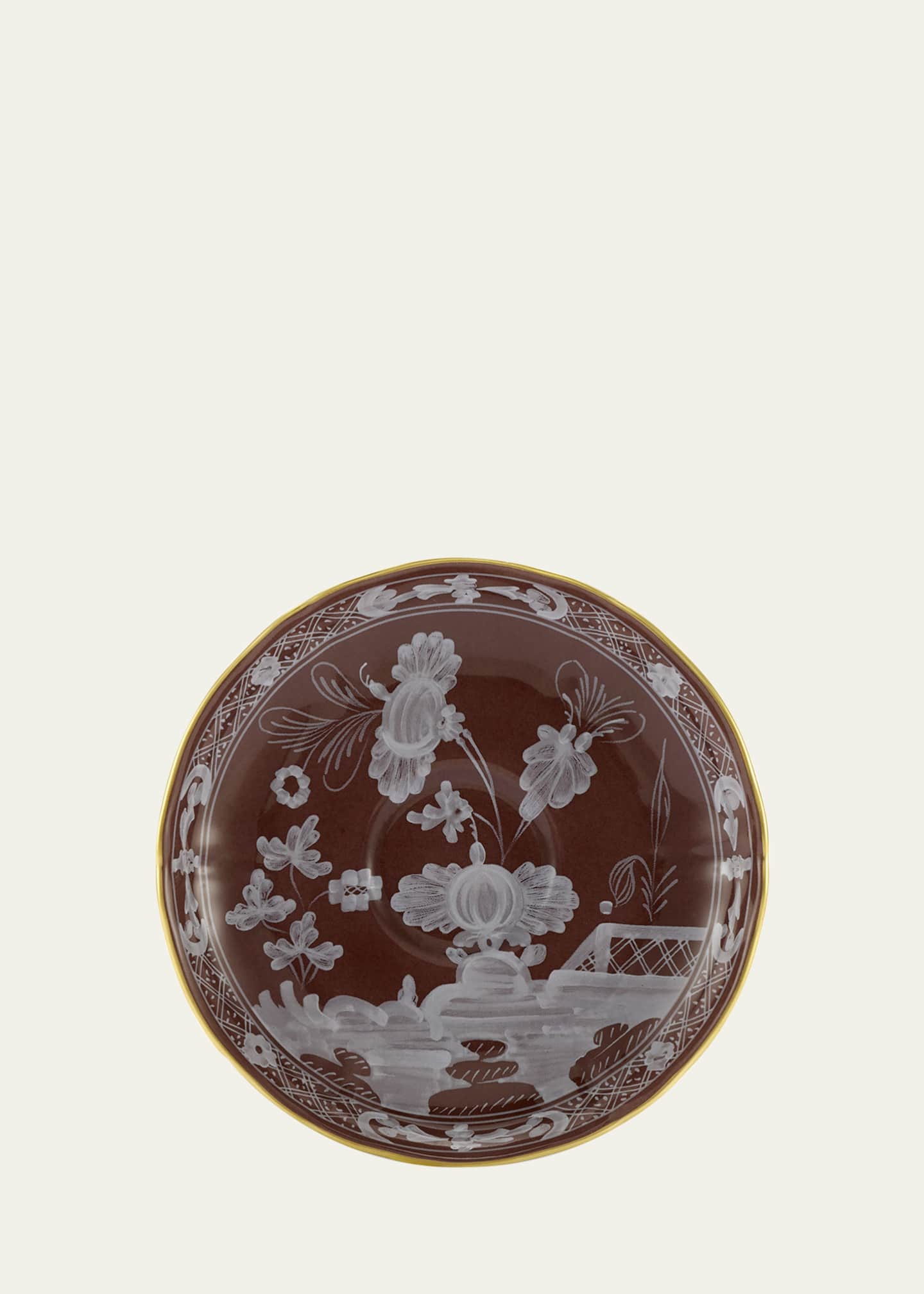 GINORI 1735 Oriente Italiano Coffee Saucer, Castagna Image 1 of 4