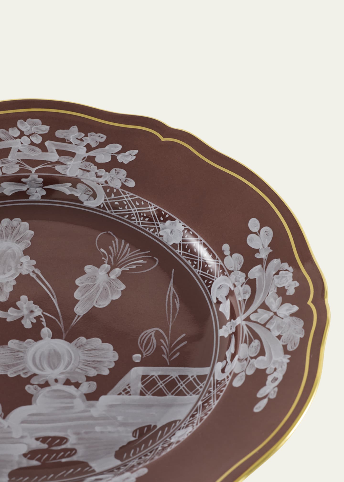 GINORI 1735 Oriente Italiano Castagna Dessert Plate Image 3 of 5