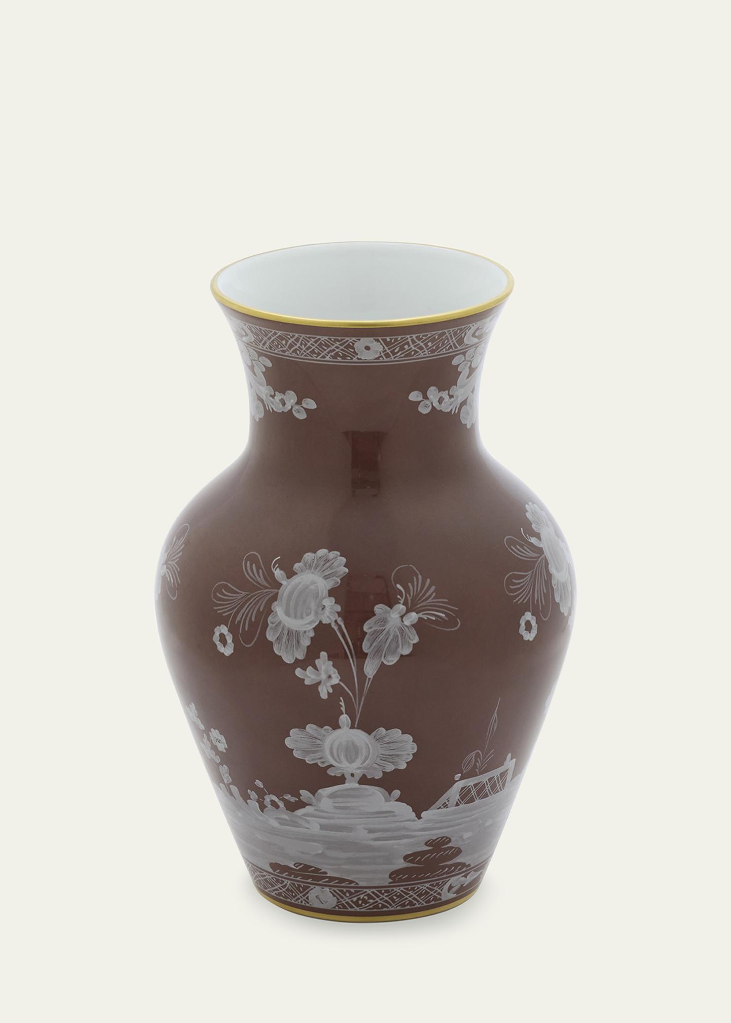 Vase Richard Ginori 'Oriente Italiano Porpora' - Style Ming, 25 Cm - Porcelaine Italienne Neuve