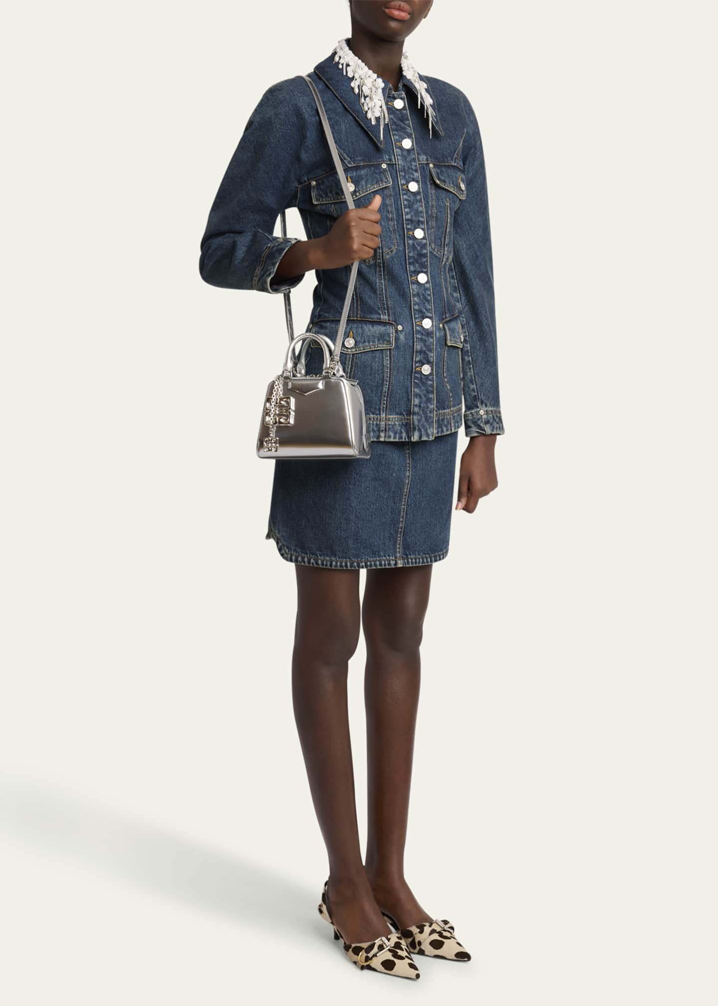 Givenchy Antigona Nano Cube Crossbody Bag in Metallic Leather Image 5 of 5