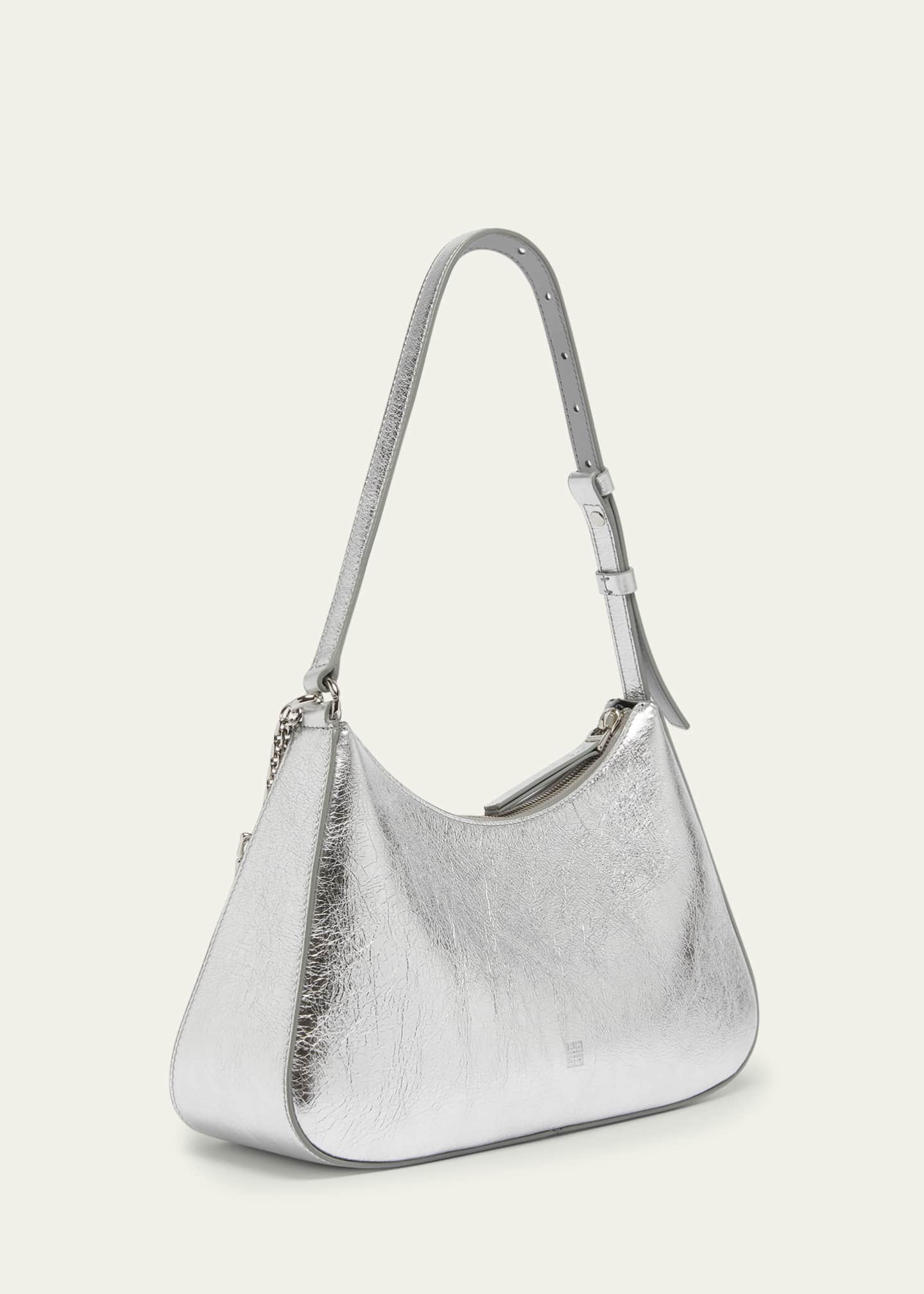 Lucky Small Lock Shoulder Bag in Metallic Leather