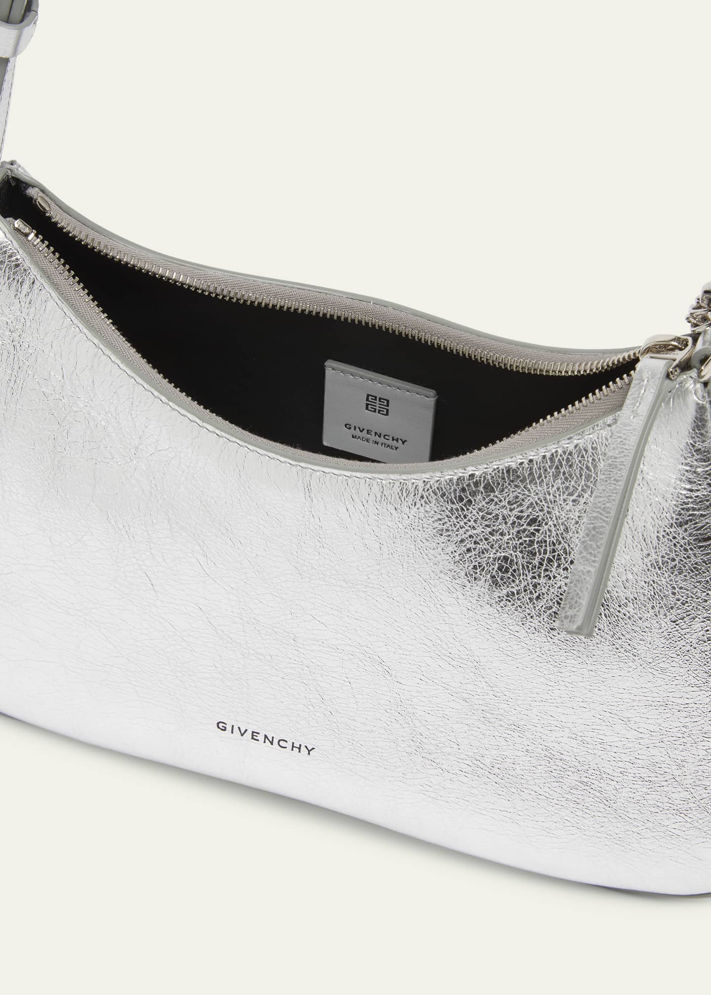 Lucky Small Lock Shoulder Bag in Metallic Leather