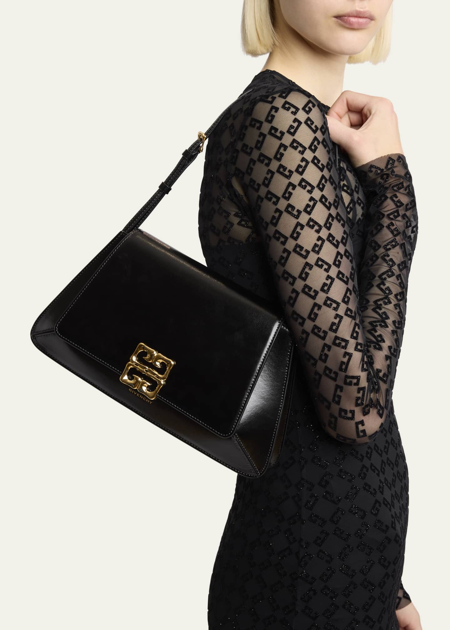 Givenchy 4G Liquid Shoulder Bag in Leather - Bergdorf Goodman