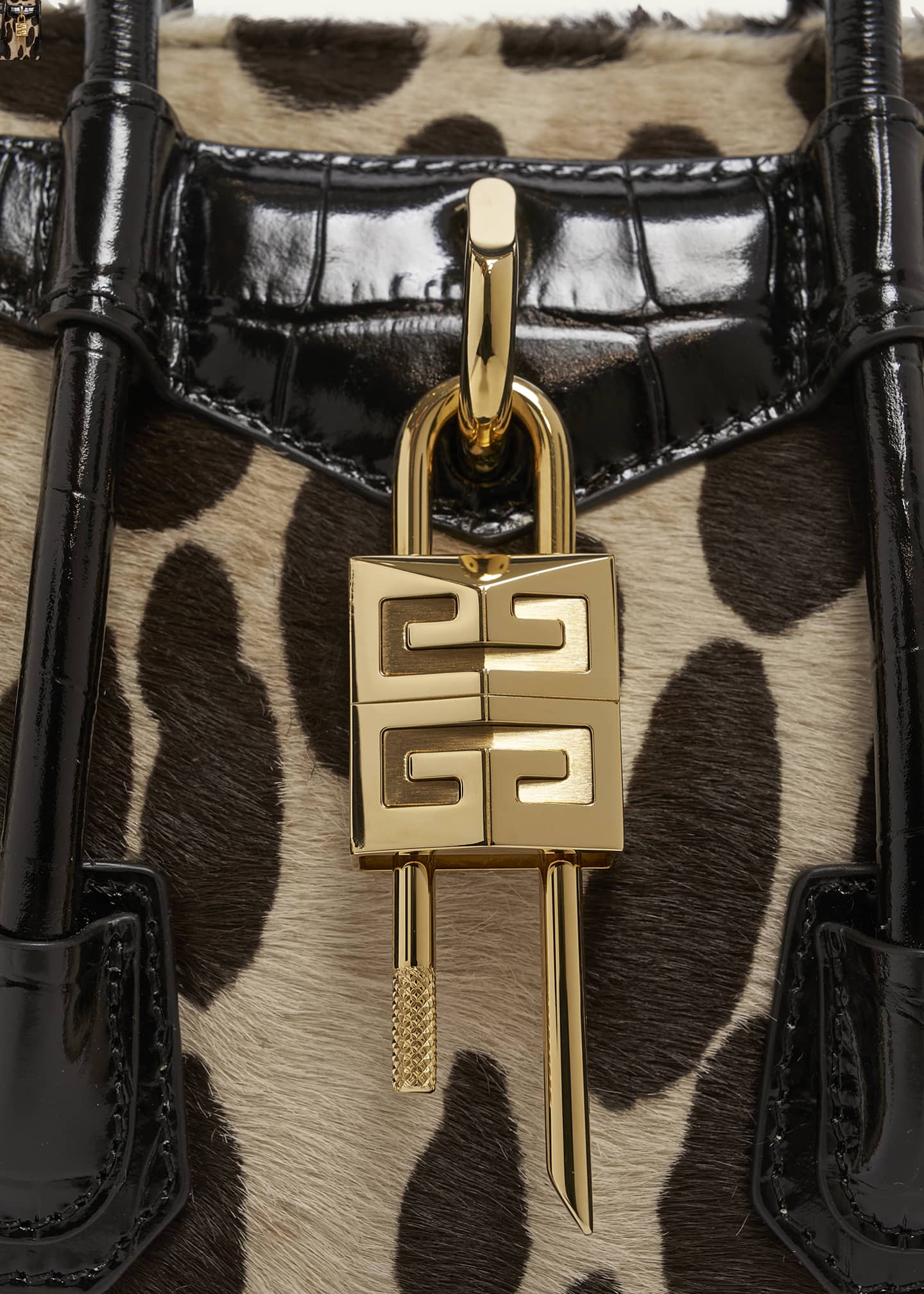 Givenchy Antigona Toy Lock Crossbody Bag in Leopard Calf Hair Image 6 of 6