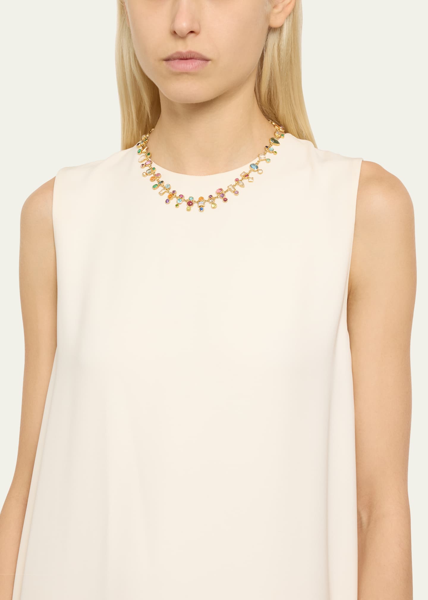 JUDY GEIB 18K Yellow Gold Multi-Gemstone Confetti Necklace Image 2 of 4