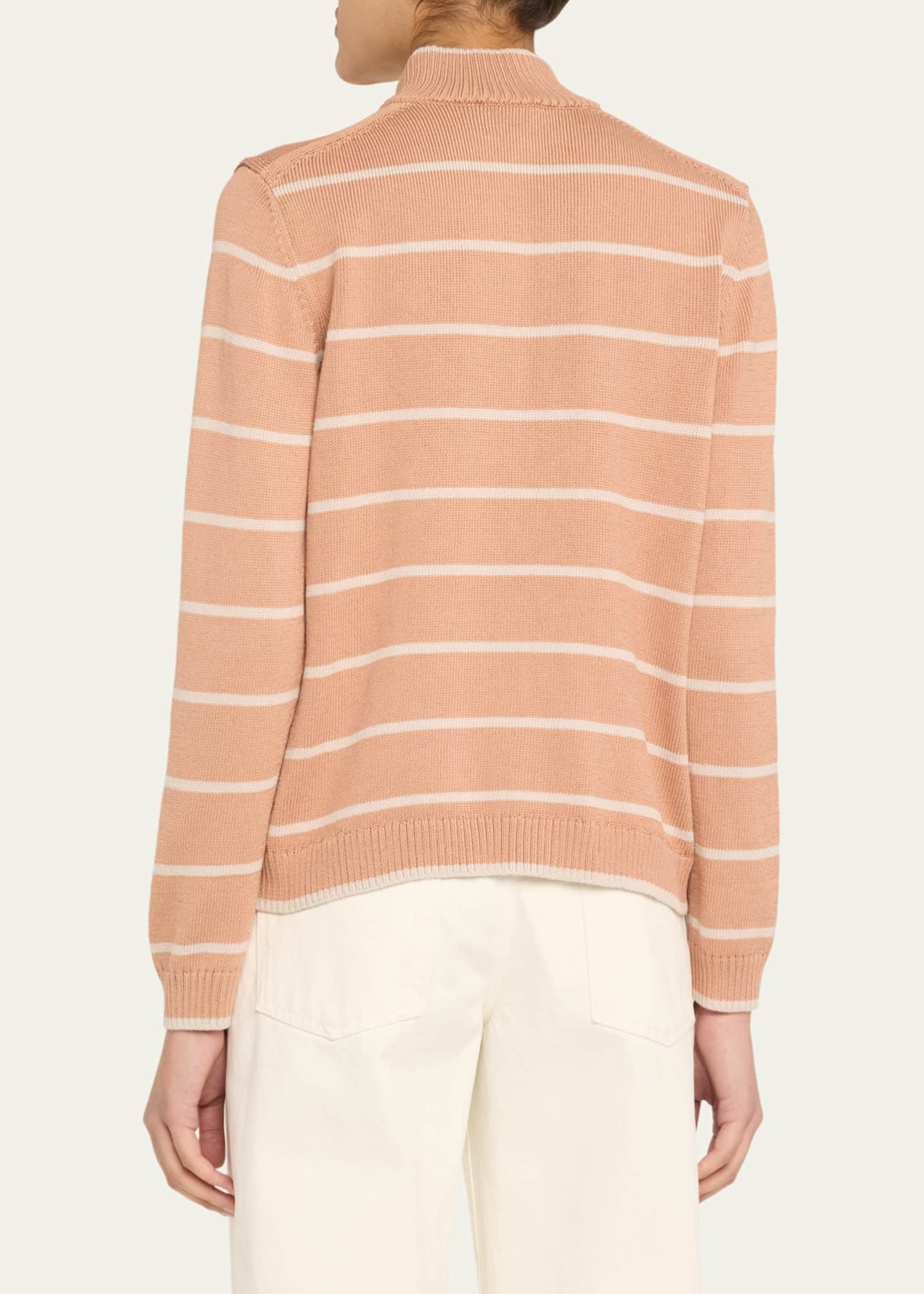 Lafayette 148 New York Striped Zip-Front Knit Jacket Image 3 of 5