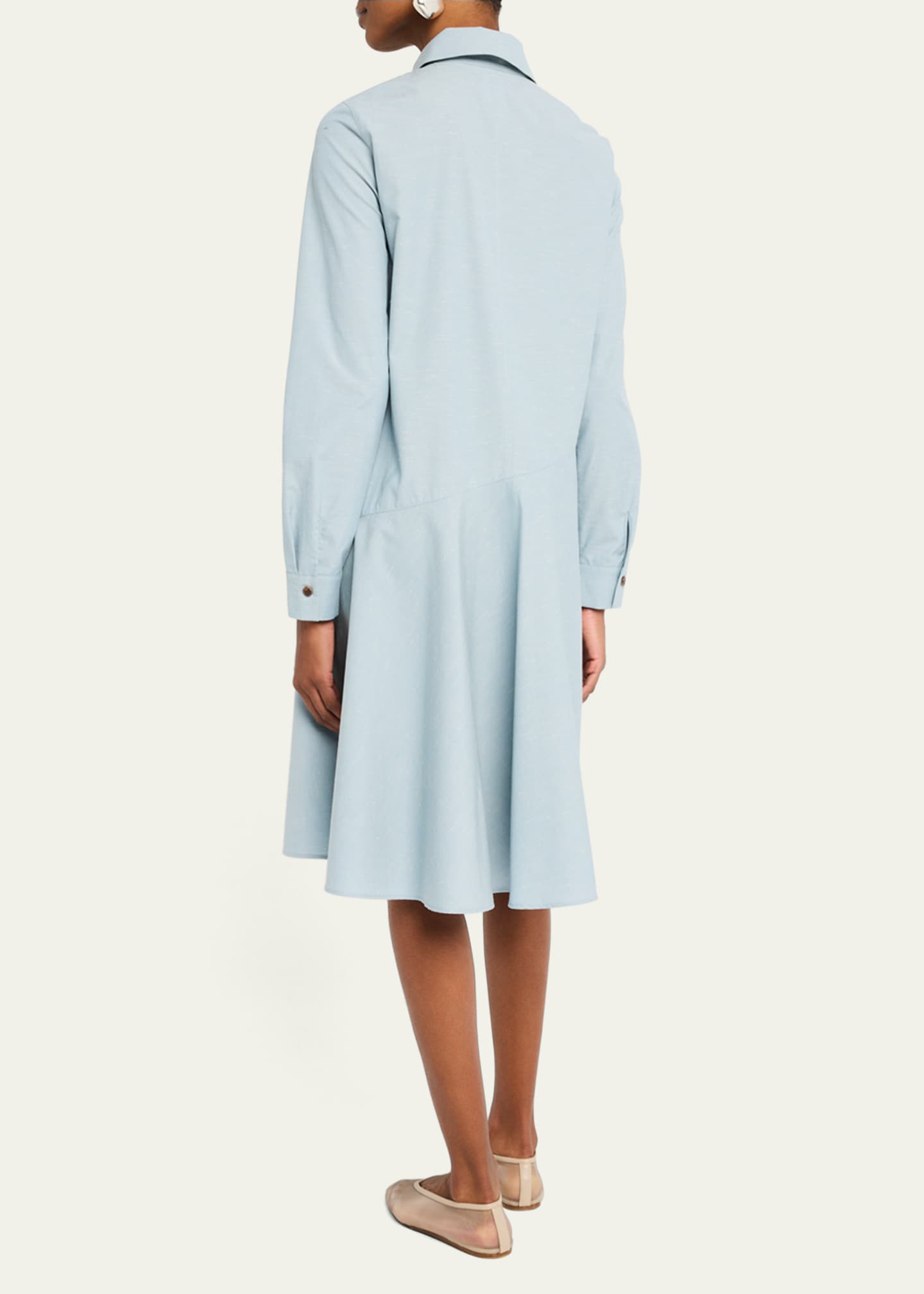 Lafayette 148 New York Flounce Cotton Shirtdress Image 3 of 5