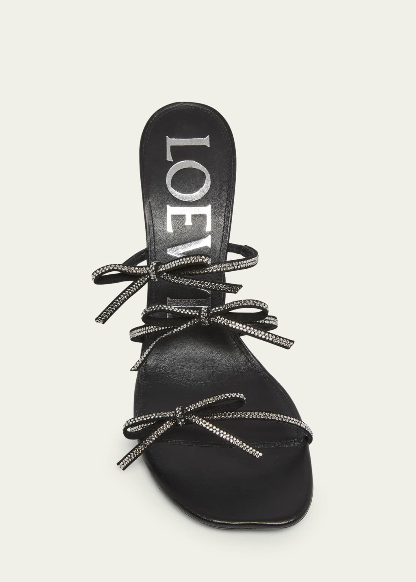 Loewe Petal Leather Crystal Bow Strappy Sandals Image 6 of 6