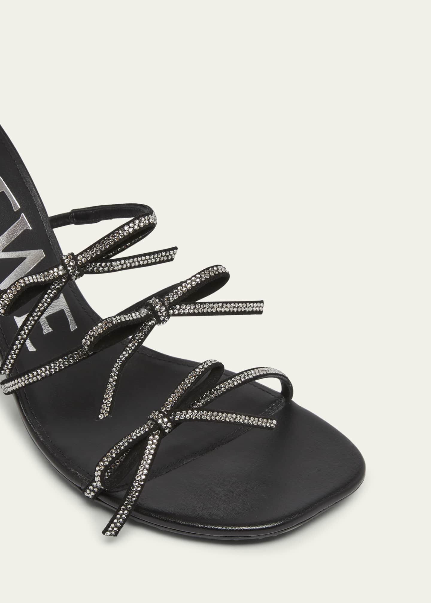 Loewe Petal Leather Crystal Bow Strappy Sandals Image 5 of 6