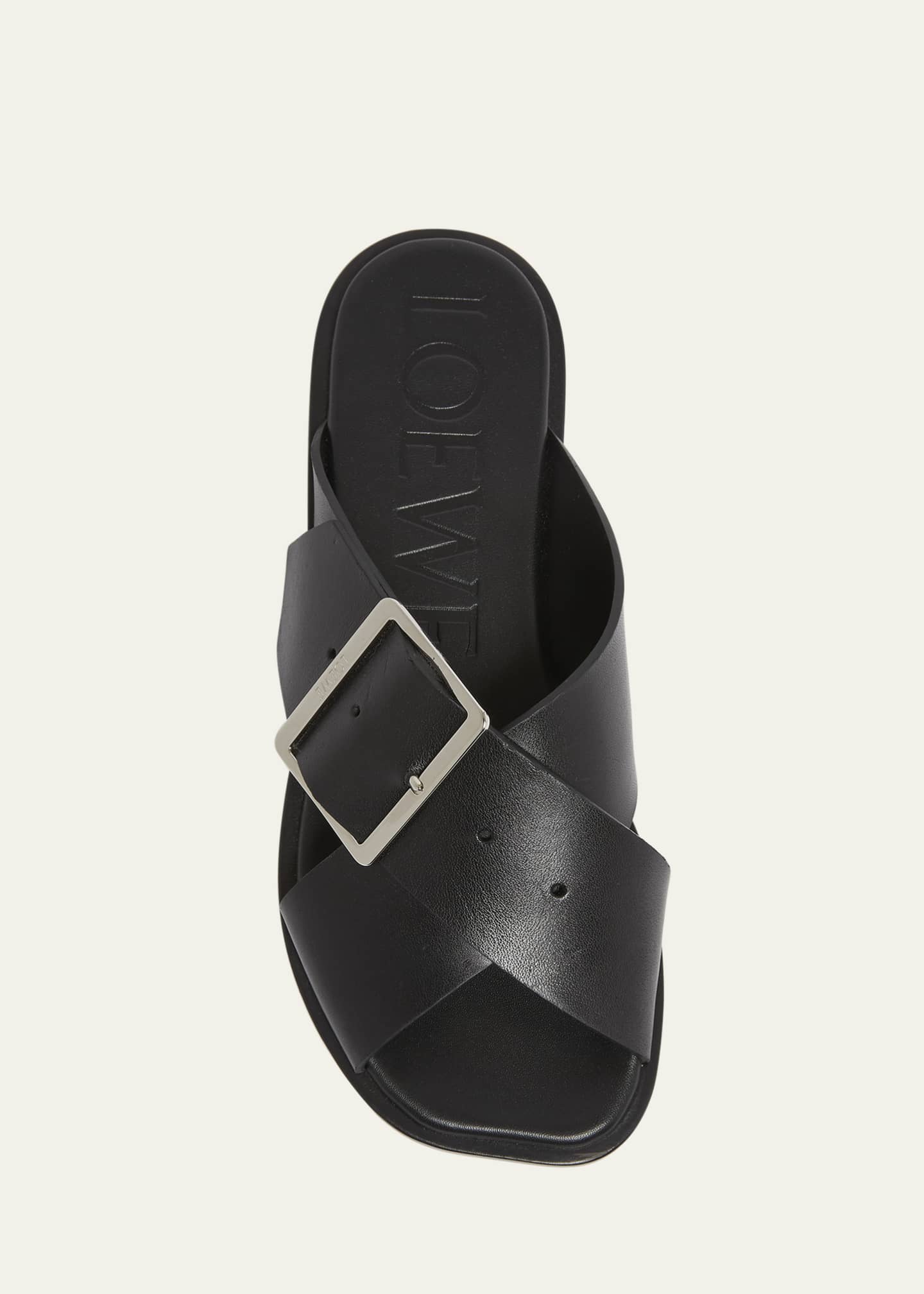 Loewe Petal Leather Crisscross Buckle Slide Sandals Image 6 of 6