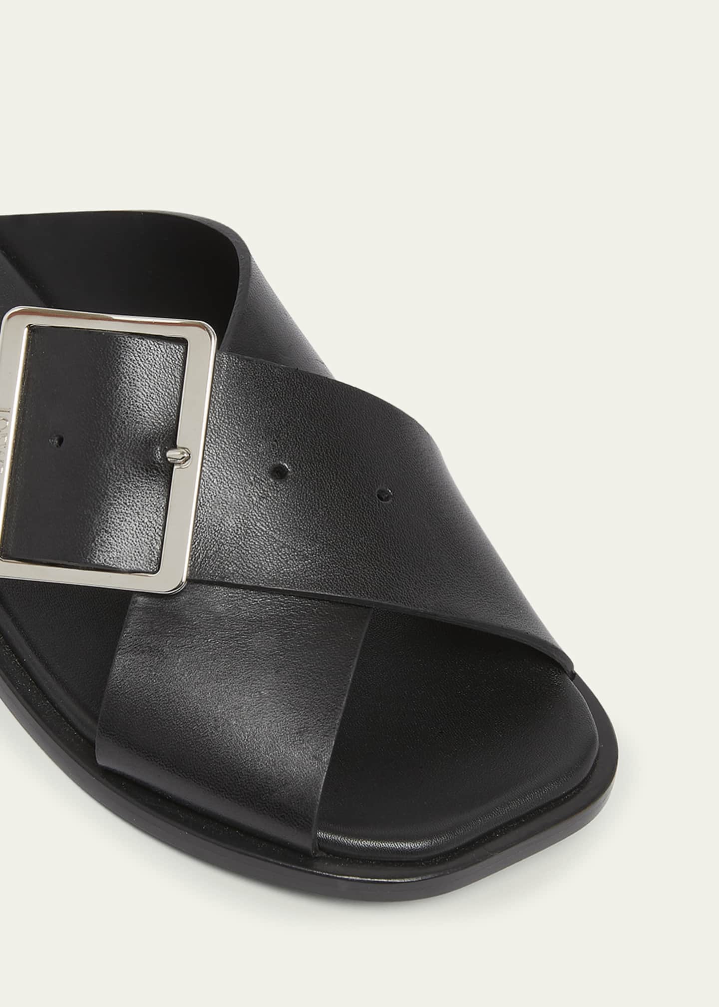 Loewe Petal Leather Crisscross Buckle Slide Sandals Image 5 of 6