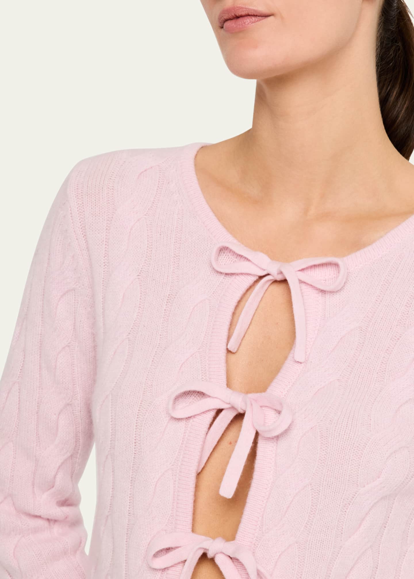 Ganni Cashmere Mix Tie-Front Cardigan Image 5 of 5