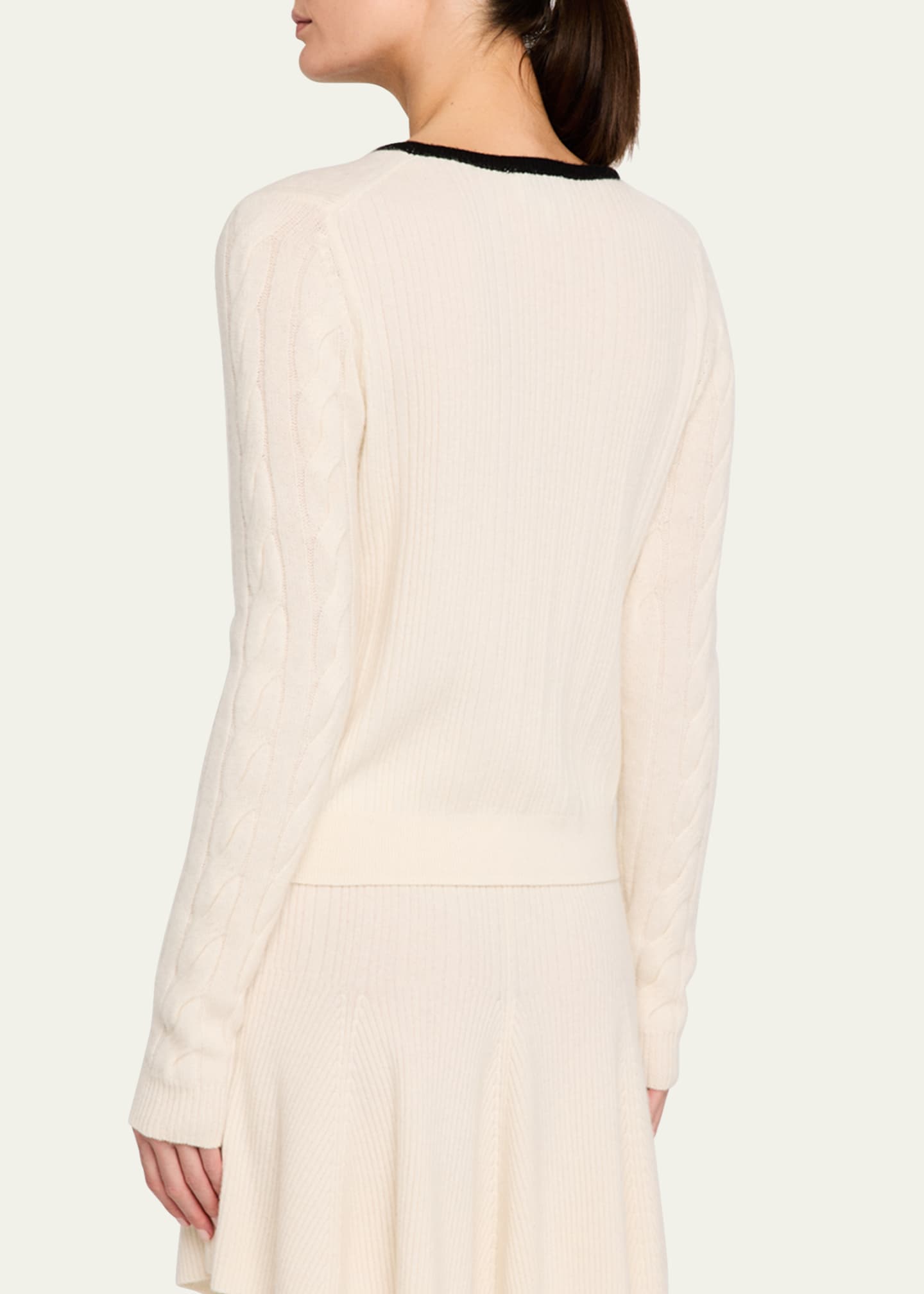 Ganni Cashmere Mix Tie-Front Cardigan Image 3 of 5