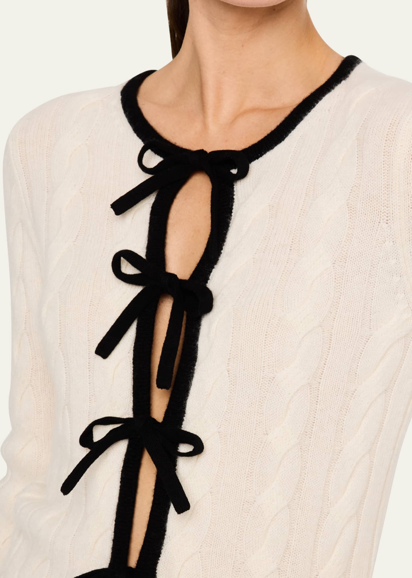 Ganni Cashmere Mix Tie-Front Cardigan Image 5 of 5