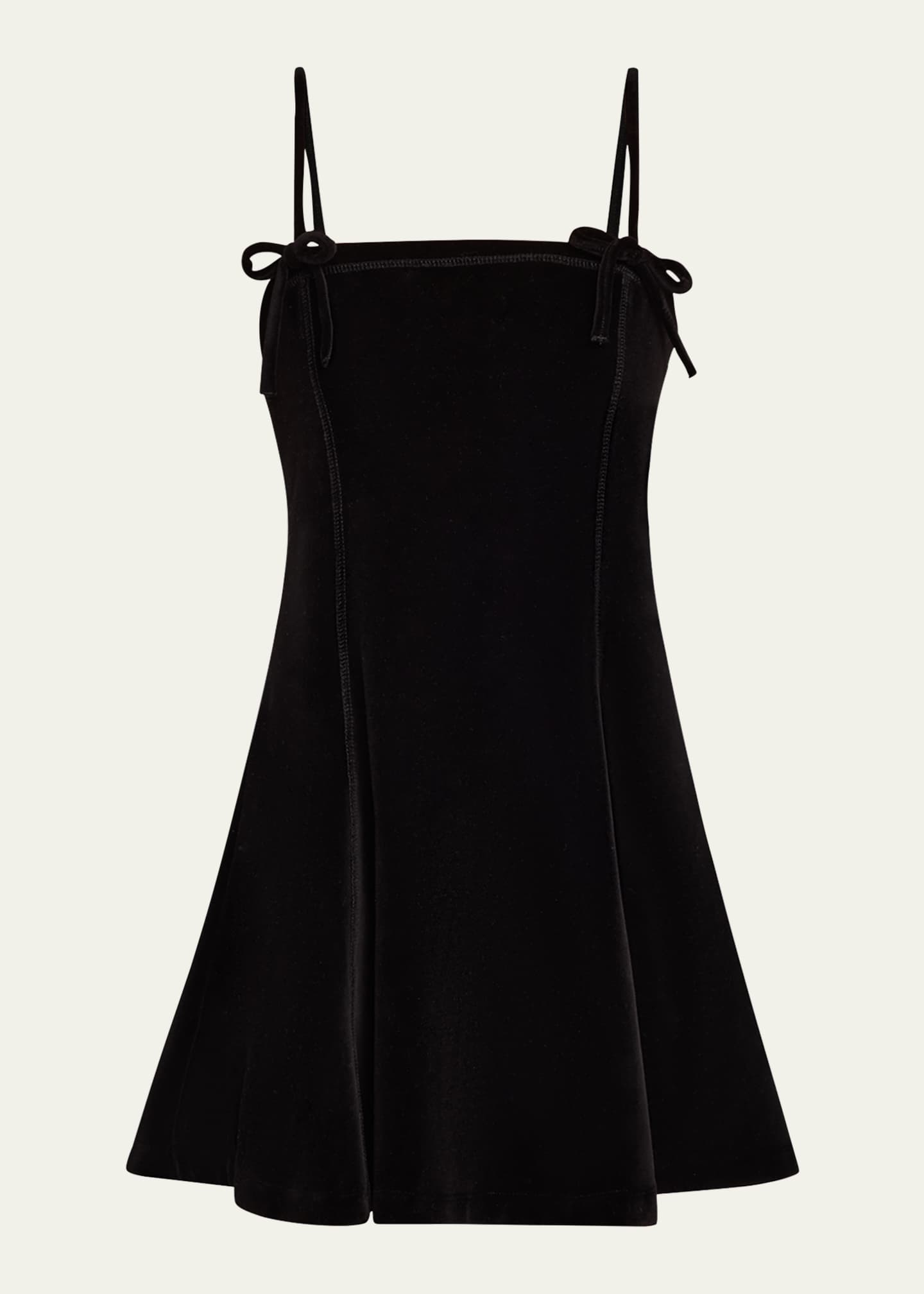 Ganni Heavy Velour Strappy Mini Dress Image 1 of 5