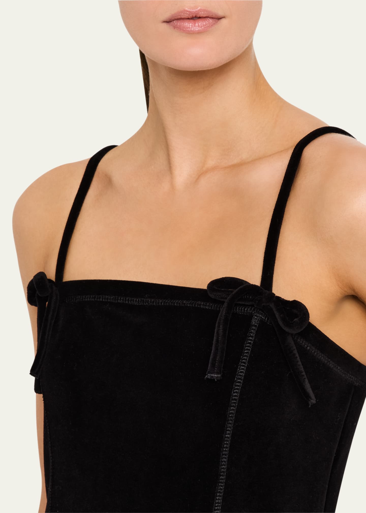 Ganni Heavy Velour Strappy Mini Dress Image 5 of 5