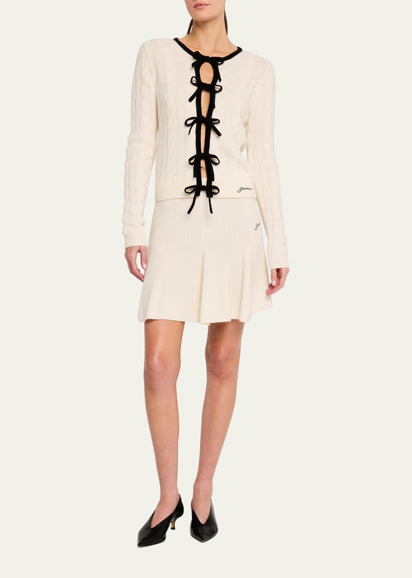 Ganni Cashmere Mix Mini Skirt Image 2 of 5