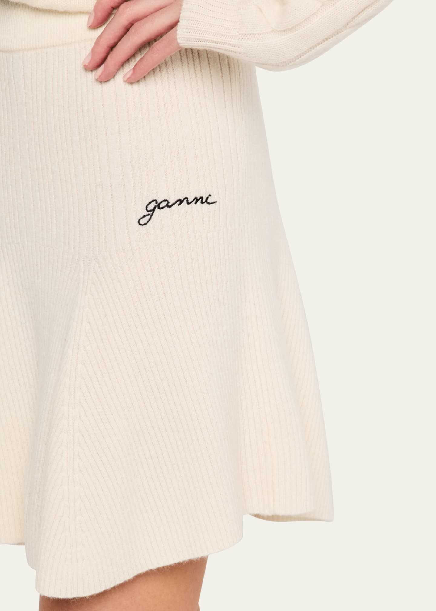 Ganni Cashmere Mix Mini Skirt Image 5 of 5