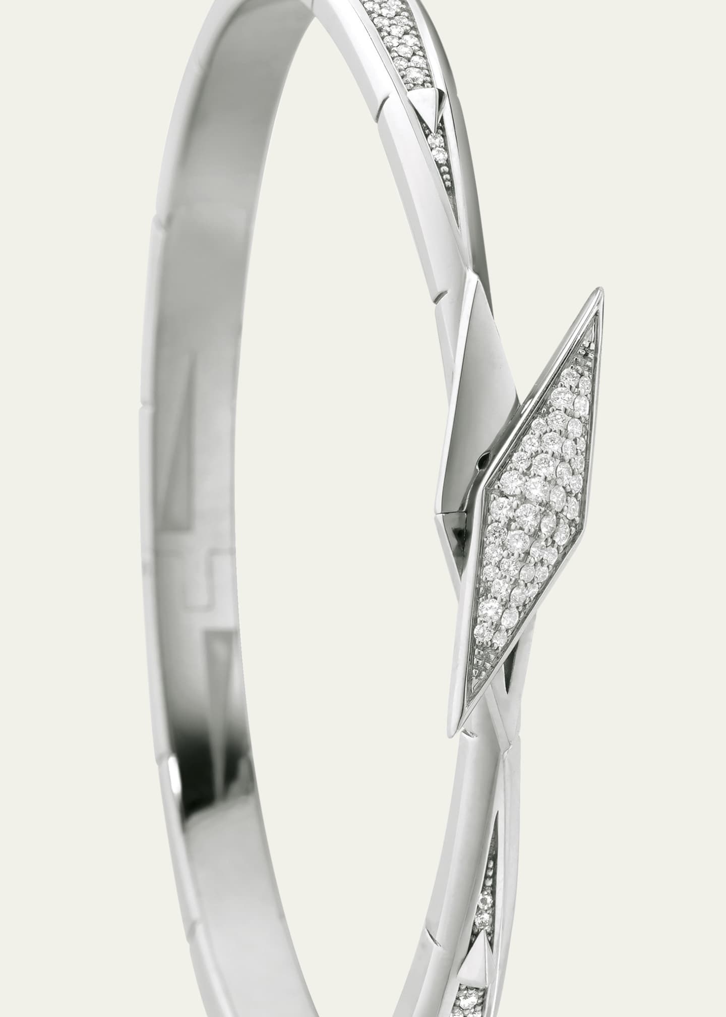 Monica Rich Kosann Points North Sterling Silver Pave Sapphire Cuff, Medium Image 2 of 2