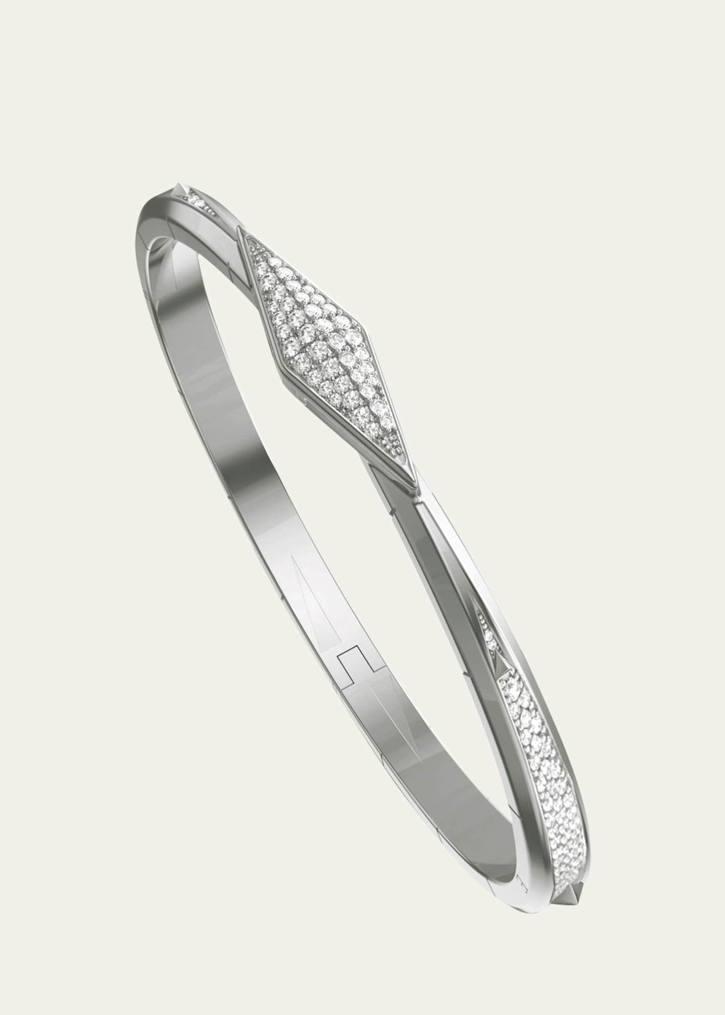 Monica Rich Kosann Points North Sterling Silver Pave Sapphire Cuff, Large Image 1 of 2
