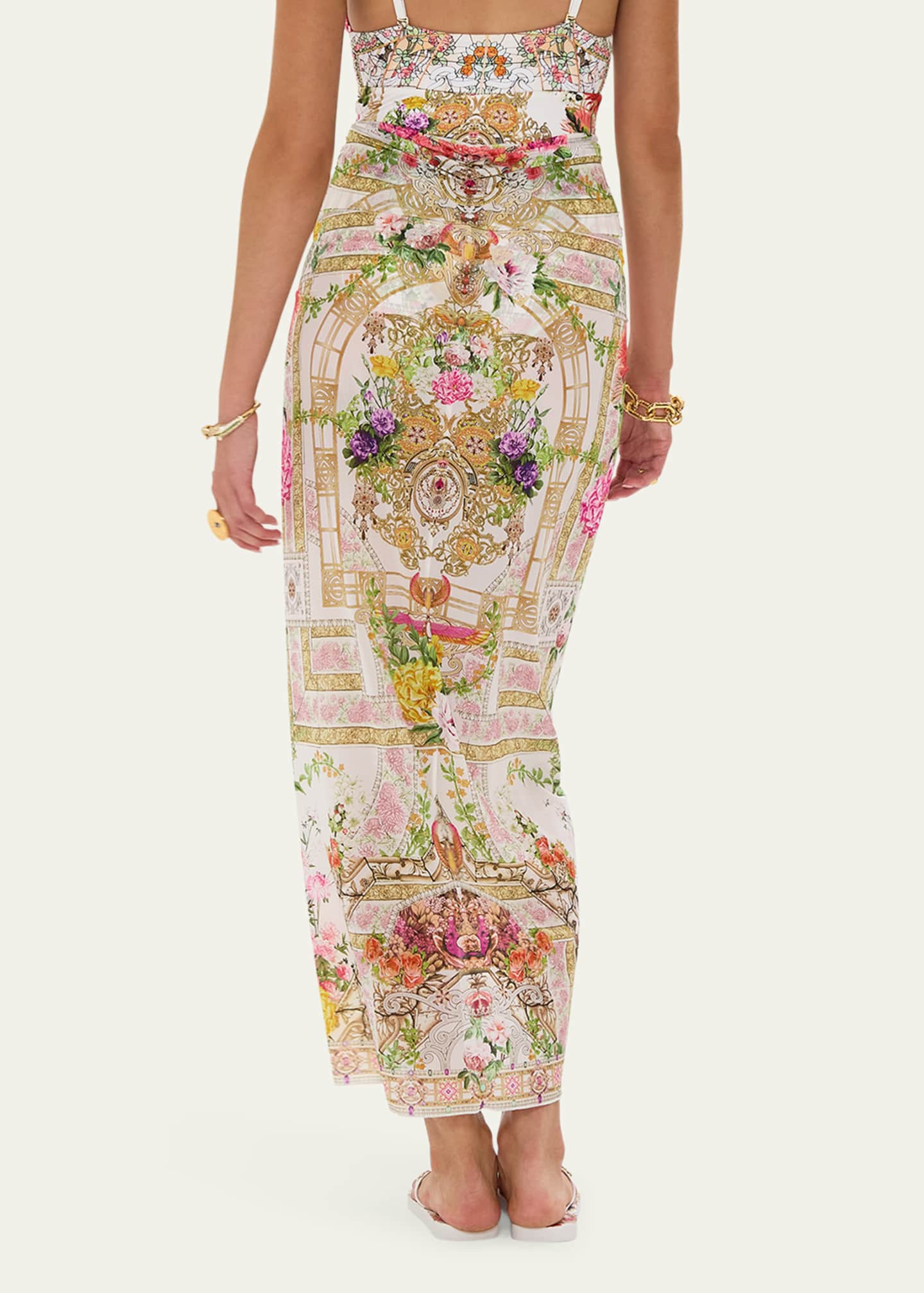 Camilla Egyptian Rose Twist-Front Long Skirt Image 3 of 4